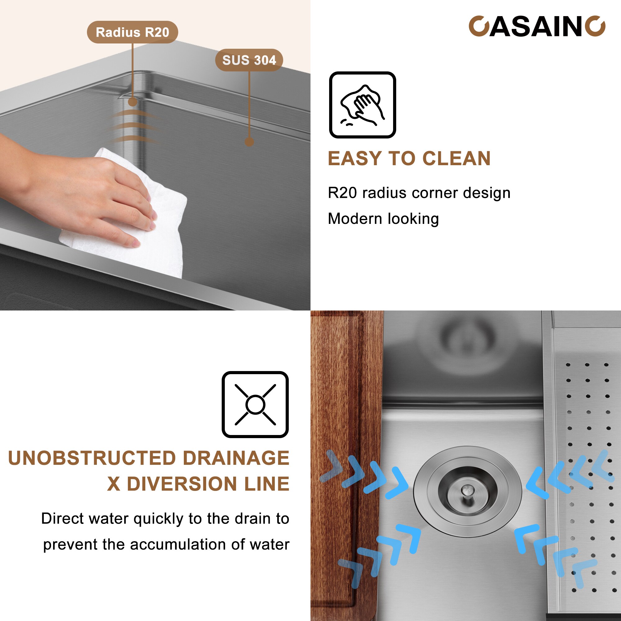 CASAINC KCSC0002-T3322S Kitchen-Sinks - View #6