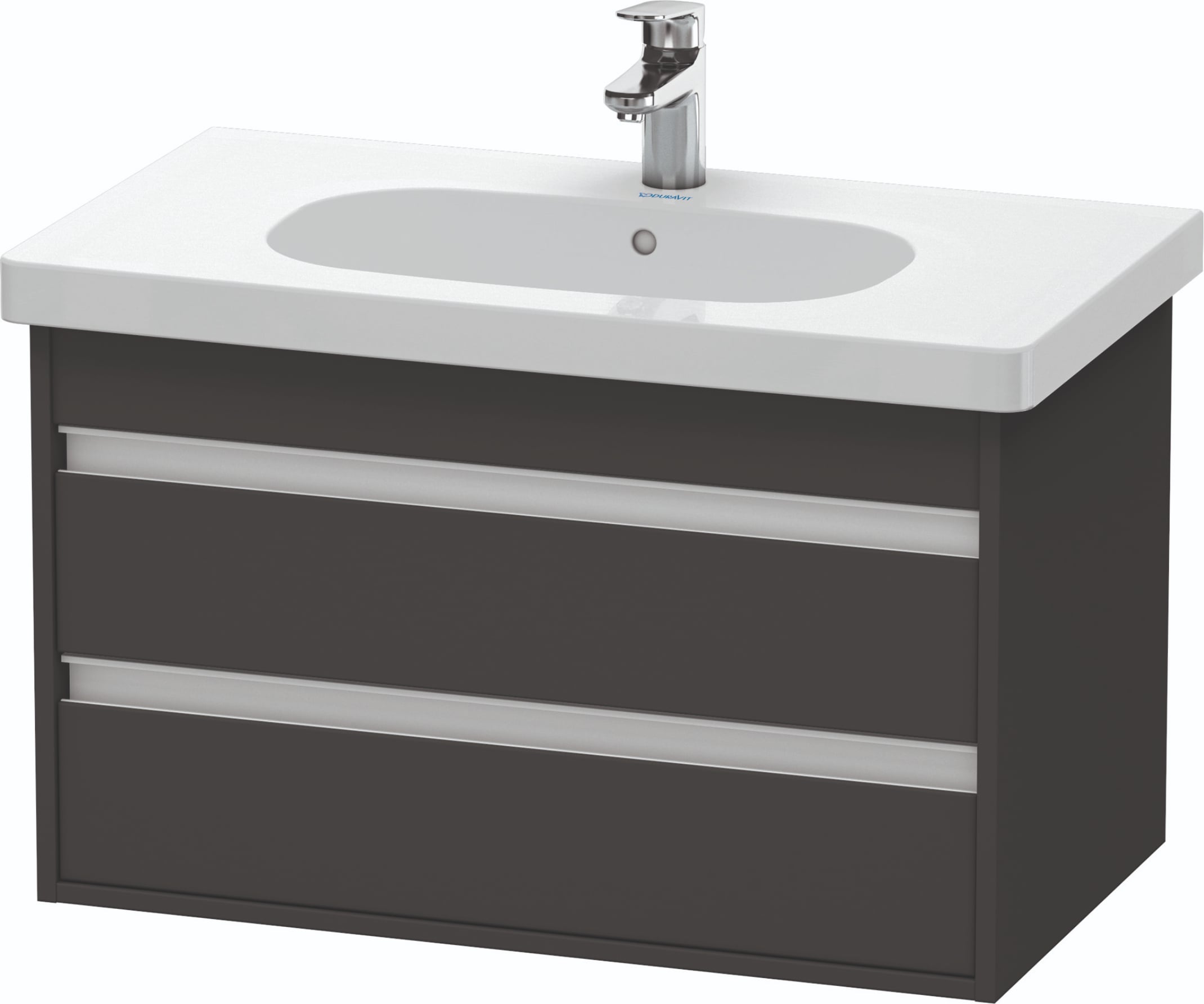 Ketho 31-in Graphite Matte Bathroom Vanity Base Cabinet without Top in Gray | - Duravit KT664704949