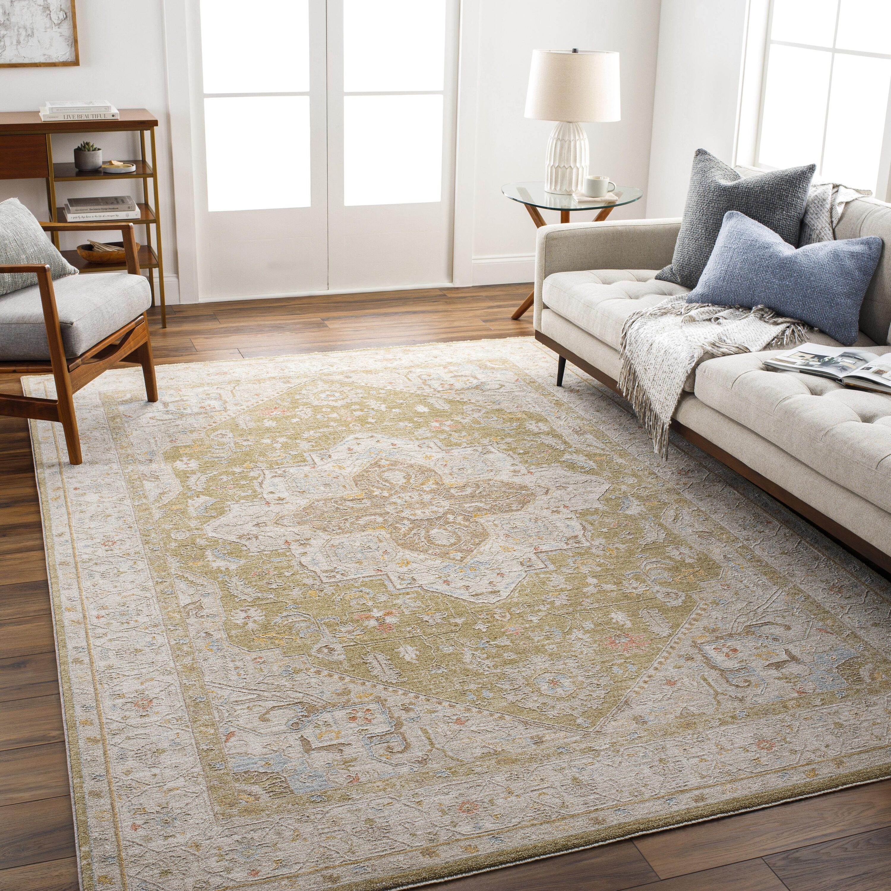 Livabliss AVT2363-274 Avant Garde 2 x 3 (ft) Polyester Olive Rectangular Indoor Vintage Area rug