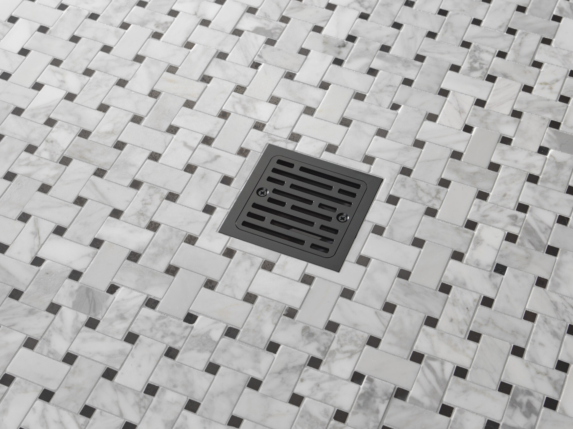Bai 0524 Stainless Steel 5-Inch Square Shower Drain in Matte Black