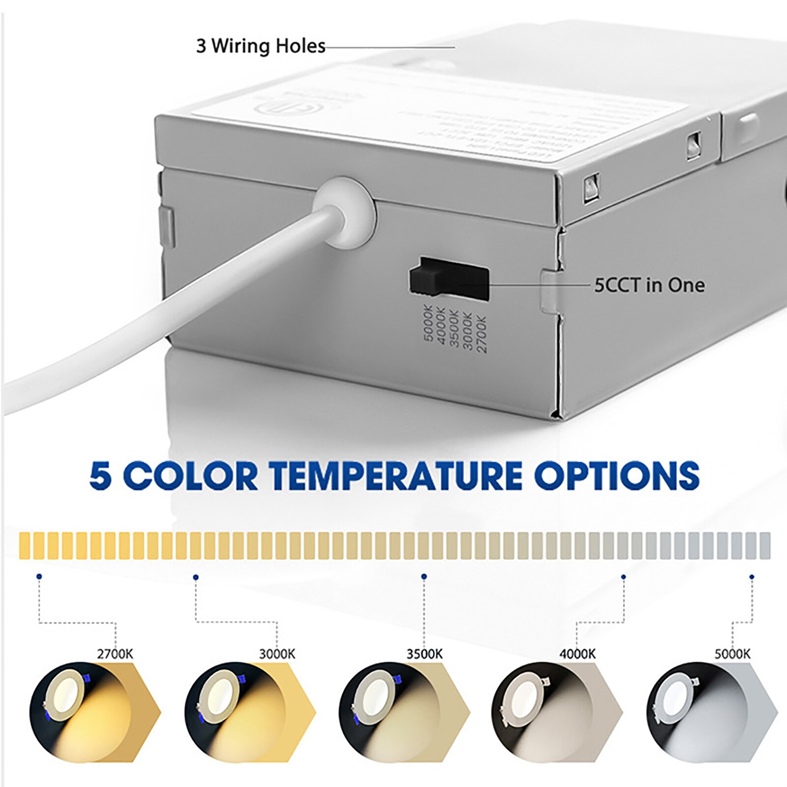Bieuoram 6IN-5CCT-12P-A Led-Retrofit-Downlight - View #2