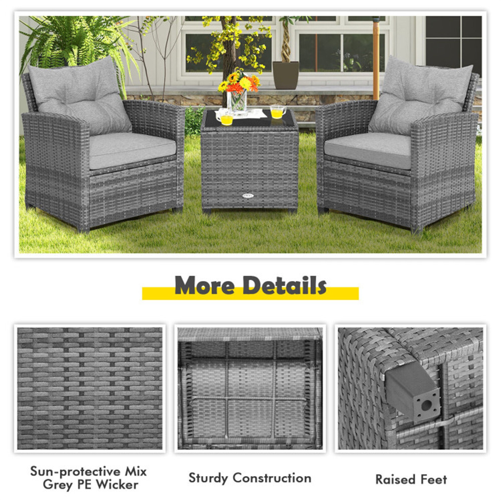 BABOOM BOM-0267GR-CO Patio-Conversation-Sets - View #9