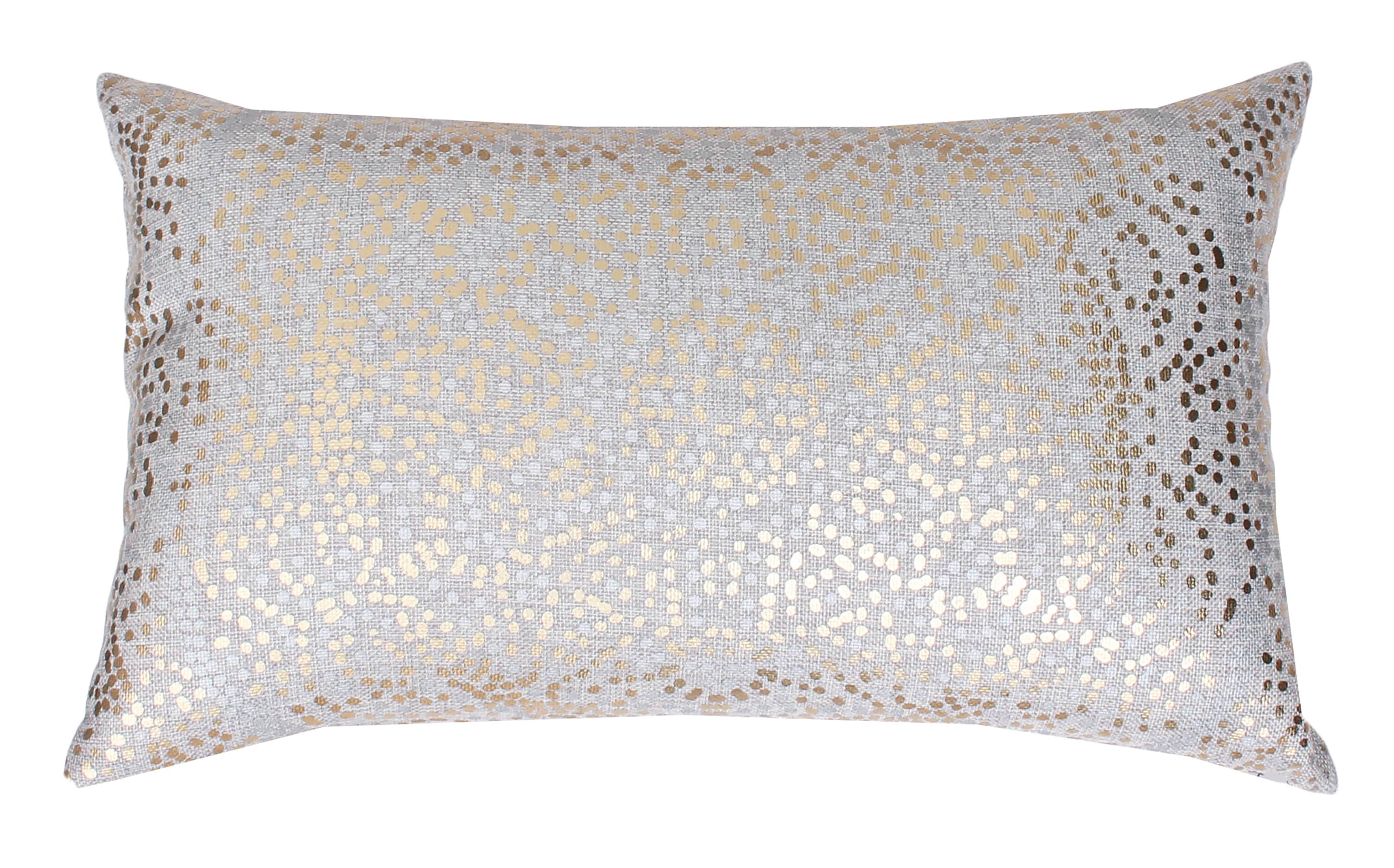 allen + roth TH012654001SLOW 20-in x 12-in Silver Rectangular Indoor Decorative Pillow