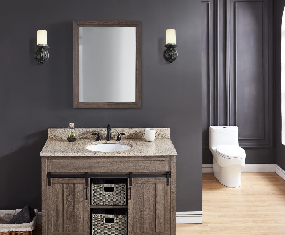 Bestview 49-in Beige/Polished Granite Single Sink Bathroom Vanity 