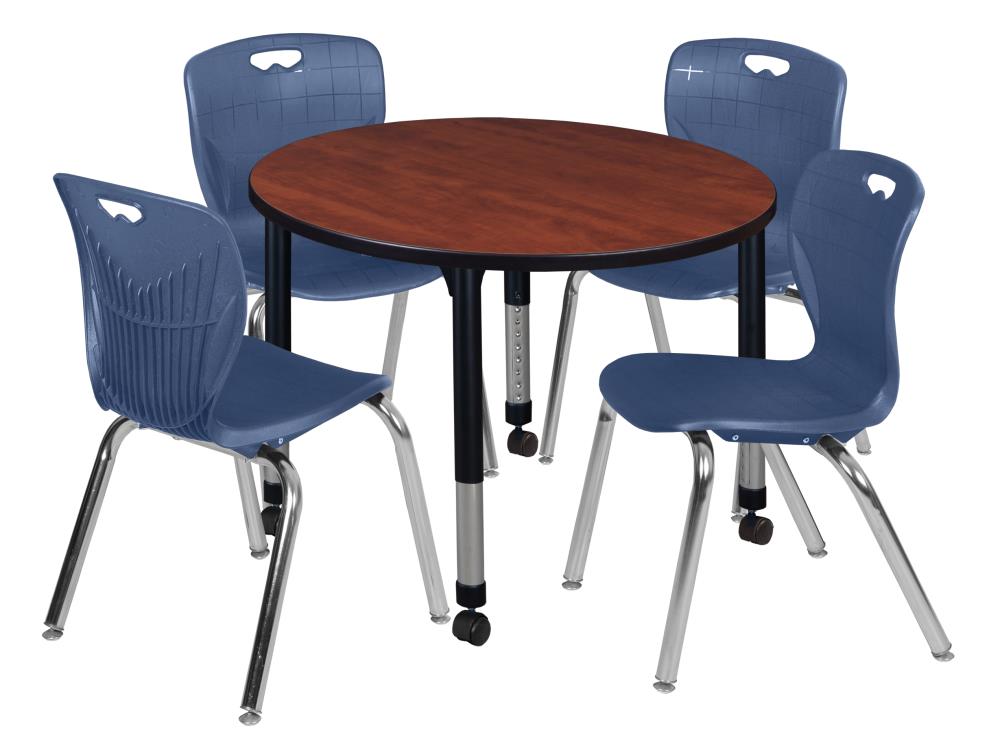 Regency TB42RNDCHAPCBK40NV Classroom Tables Red 4-Person Training Table (42-in W x 34-in H)