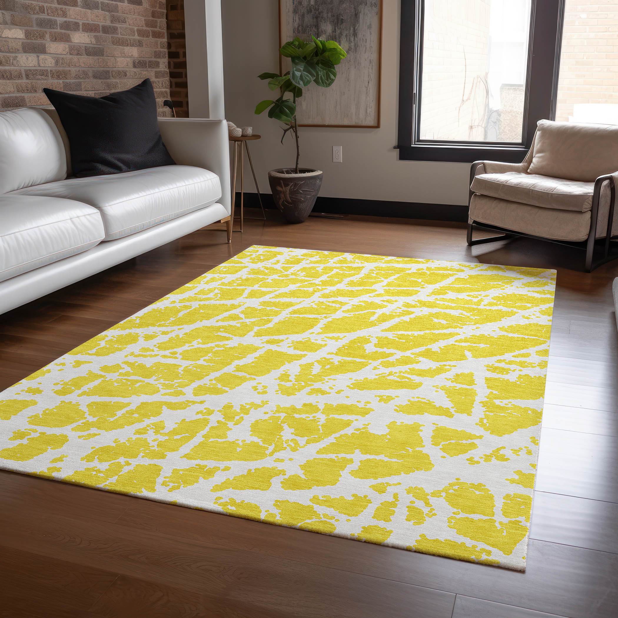 Addison Rugs ACN501YE8X10 Chantille ACN501YE 8 x 10 (ft) Polyester Yellow Rectangular Indoor/Outdoor Stripe Machine washable Area rug