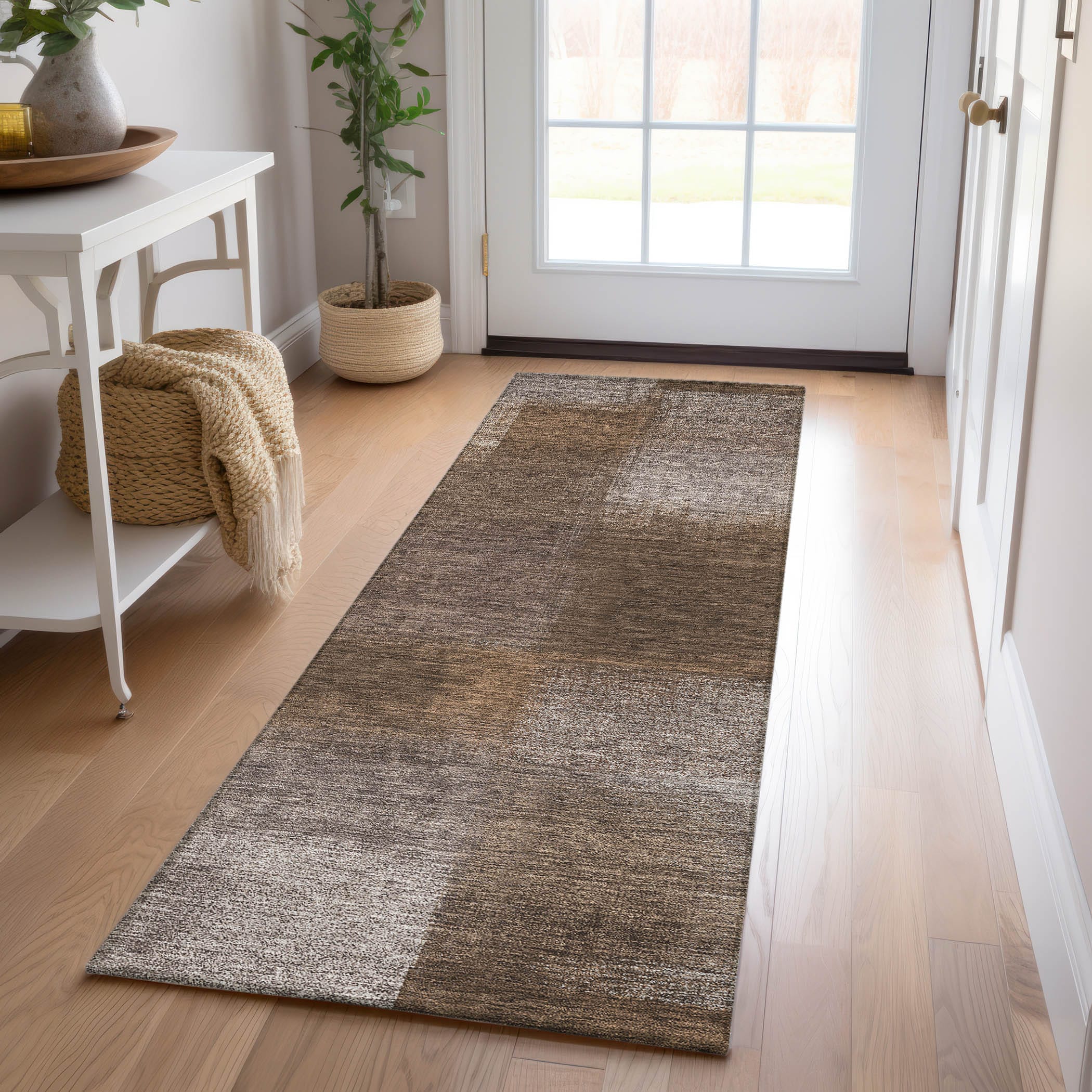 Addison Rugs ACN742CH2X8 Chantille ACN742CH 2 x 7 (ft) Polyester Chocolate Rectangular Indoor/Outdoor Geometric Machine washable Area rug