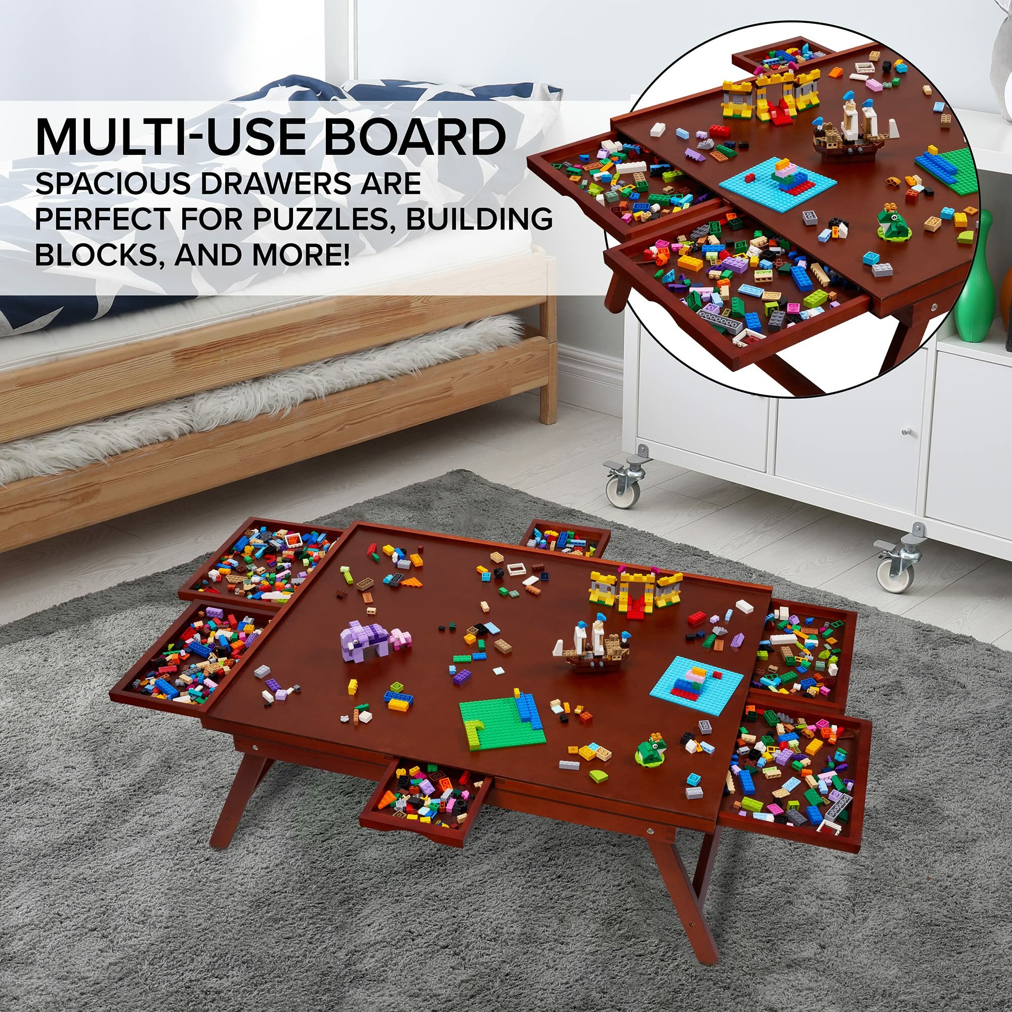 JUMBL 1500 Piece Puzzle Board, 27 in. x 35 in. Wooden Jigsaw