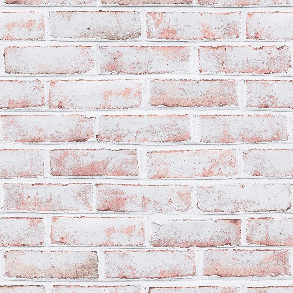 Tempaper WB15016 28-Sq. Feet White Washed Vinyl Brick Self-adhesive Peel and Stick Wallpaper