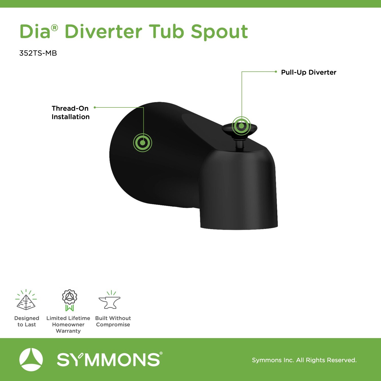 Symmons 352TS-MB Tub-Spout - View #3