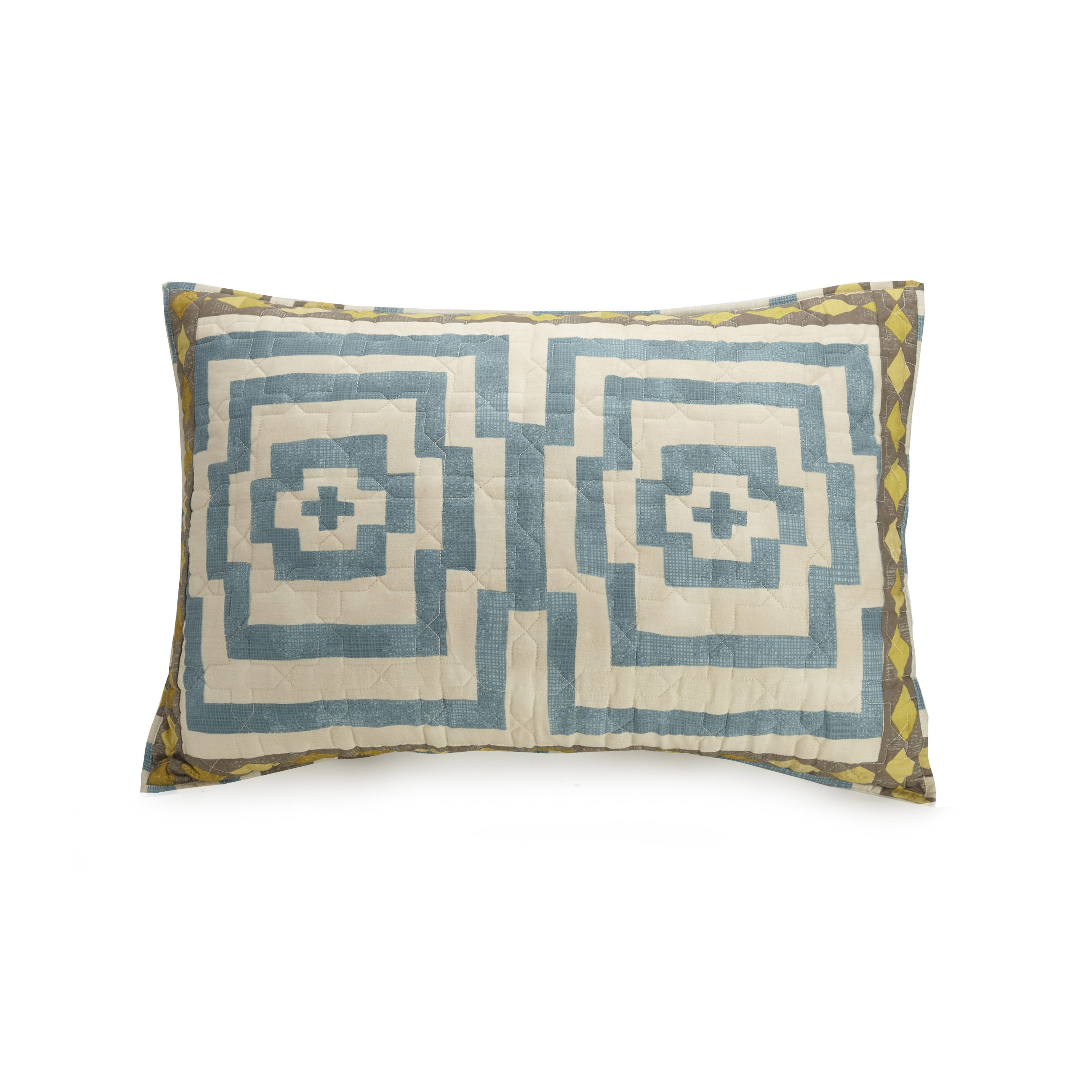 Hypnotic Blue and White Cotton Full Quilt Set