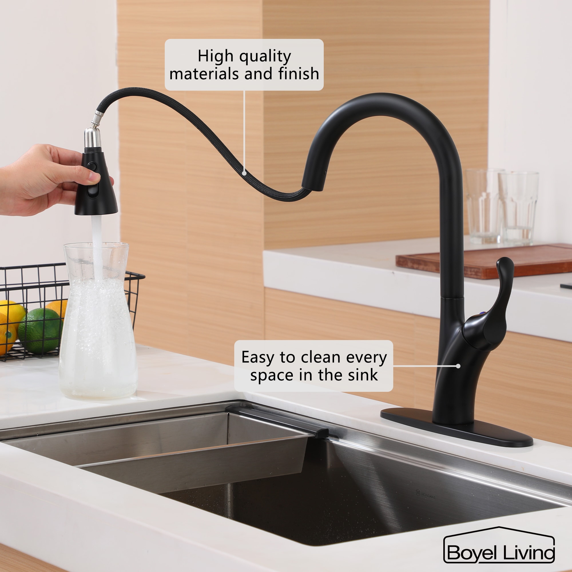 Brushed Gold Single Handle Brass Bathroom Faucet