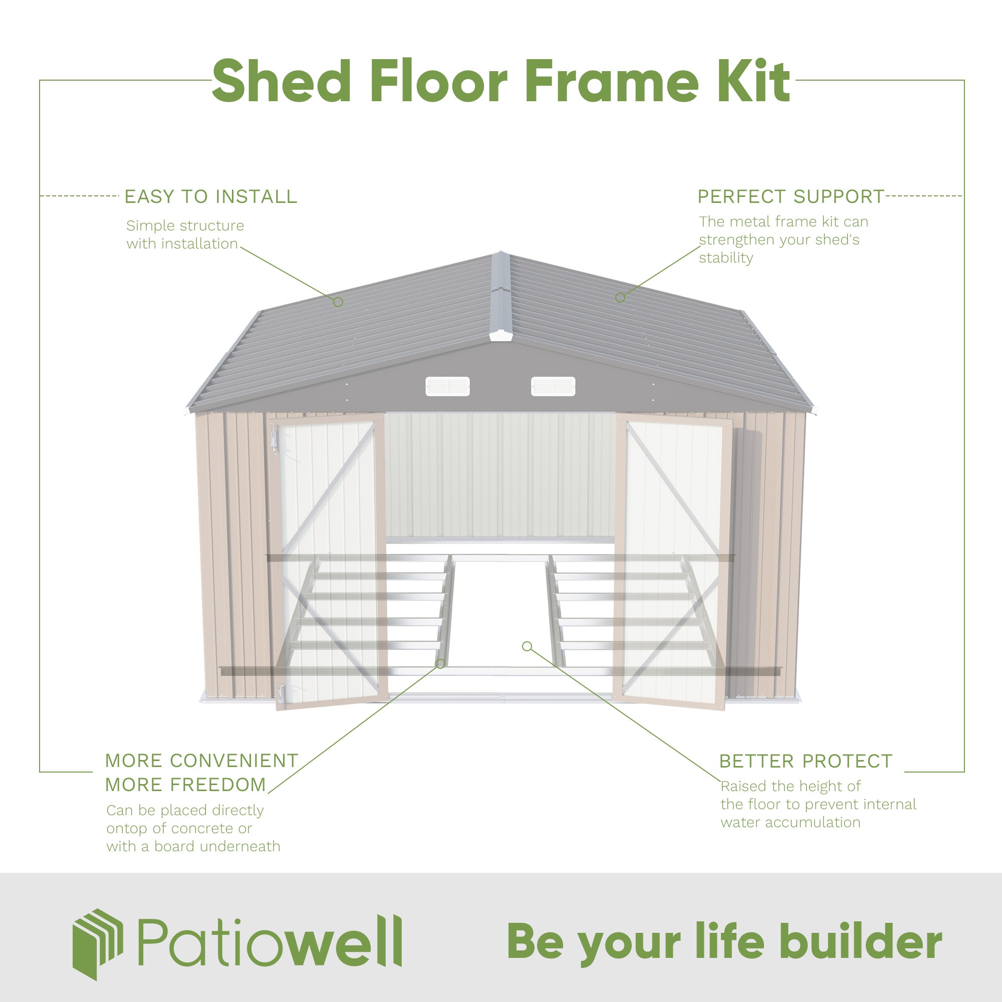 Patiowell WES-PS22-10108F Metal-Storage-Buildings-Sheds - View #3