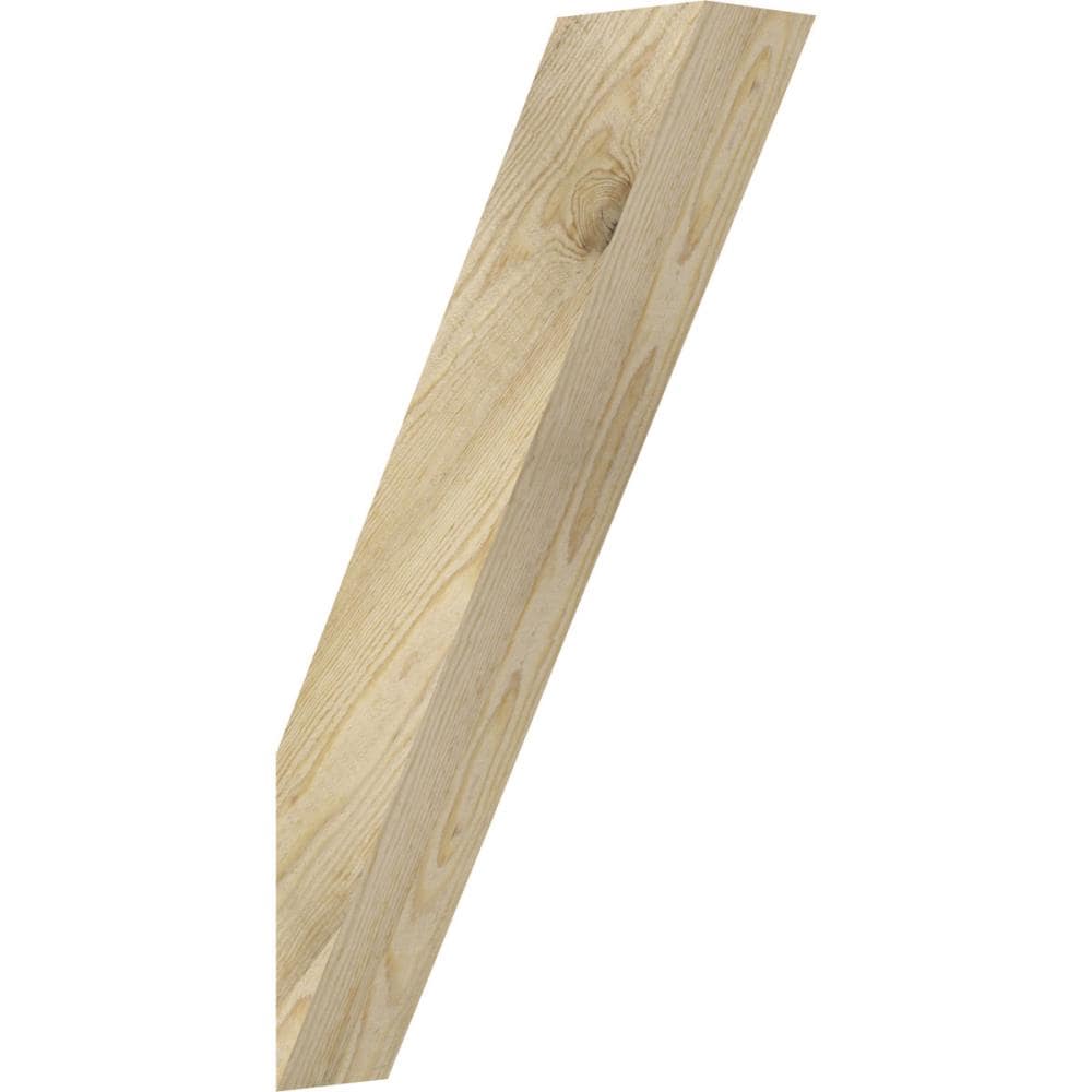 Ekena Millwork BRC04X14X26TRA00RDF 4-in x 14-in x 26-in Douglas Fir Unfinished Wood Traditional Rough Sawn Knee Brace