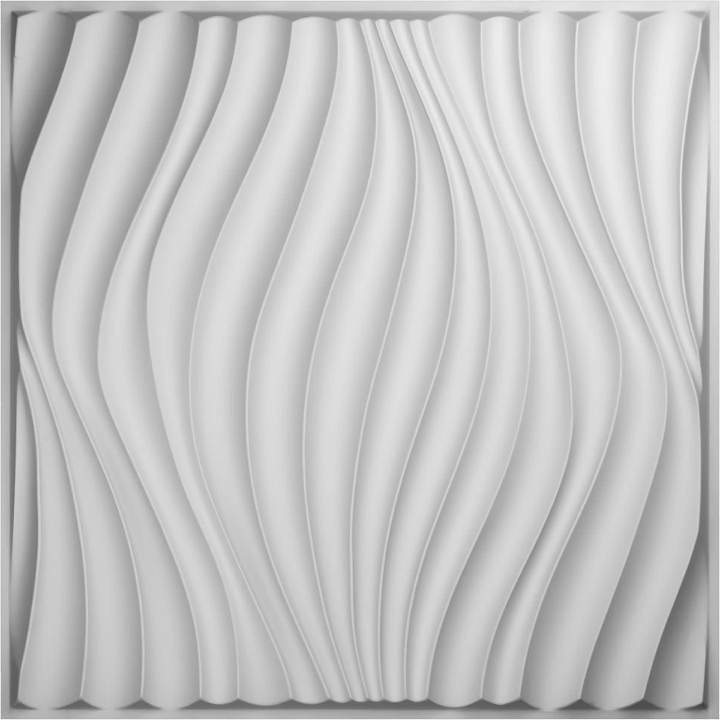 Ekena Millwork WP20X20BWWH-CASE-12 19-5/8-in x 19-5/8-in Embossed Paintable/Stainable White PVC Wall Panel ( 12 -Pack, Covers 32.1-sq ft )