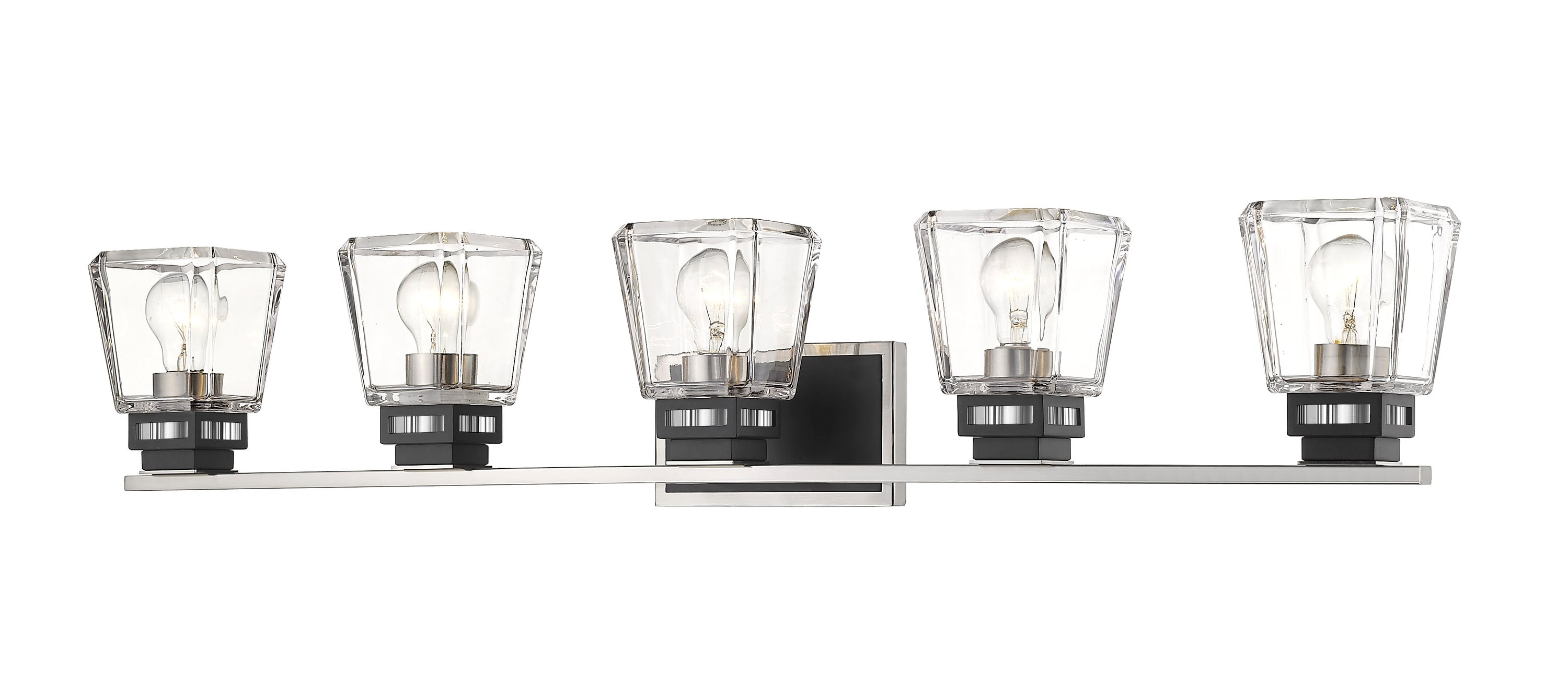 Z-Lite 474-5V-BN-MB Jackson 42.25-in 5-Light Brushed Nickel + Matte Black Transitional Vanity Light
