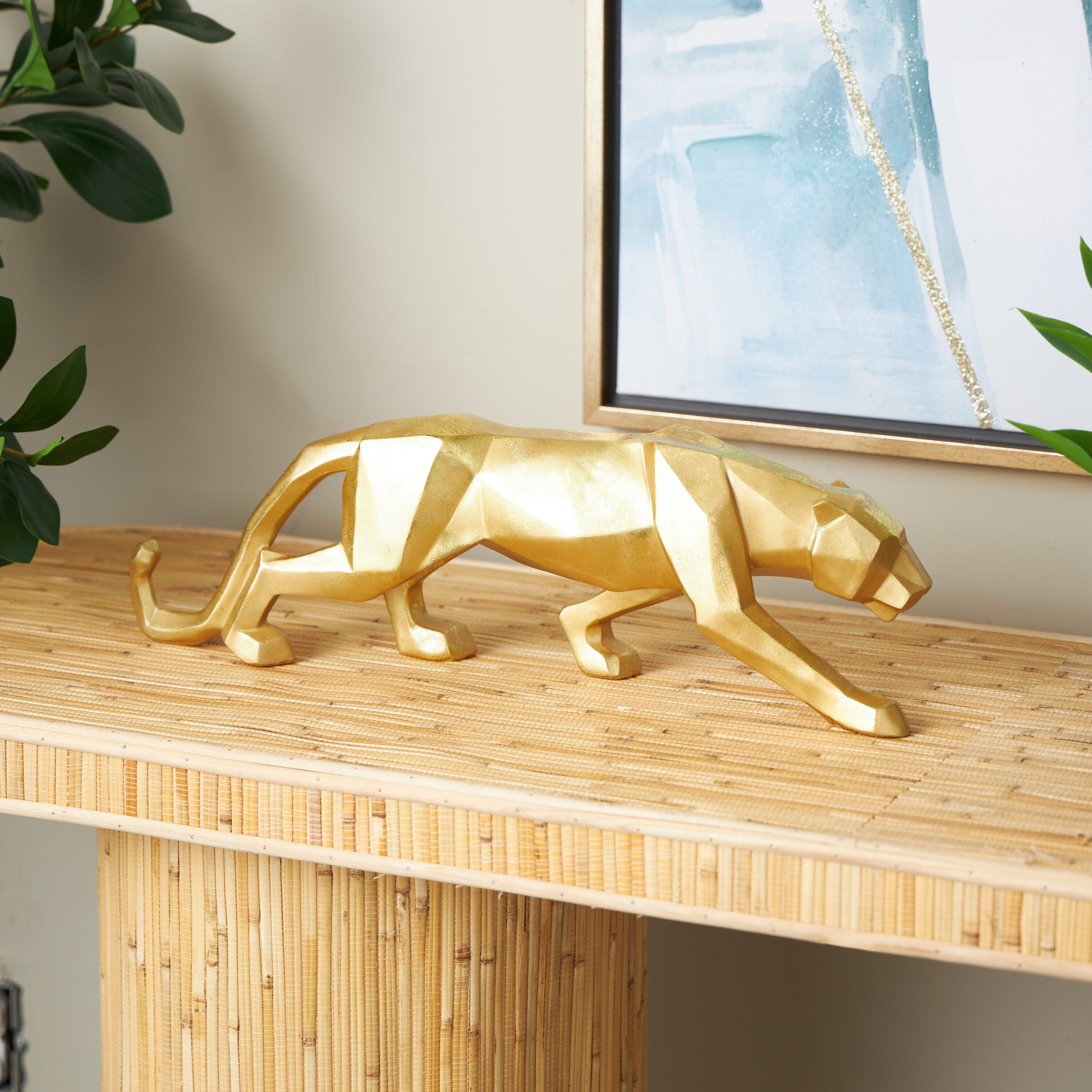 CosmoLiving by Cosmopolitan 79938 Gold Stone Modern Sculpture