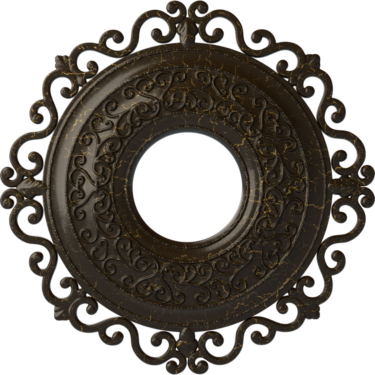 Ekena Millwork CM22ORSHC Orrington 22-in W x 22-in L Painted Stone Hearth Crackle Polyurethane Whole Ceiling Medallion