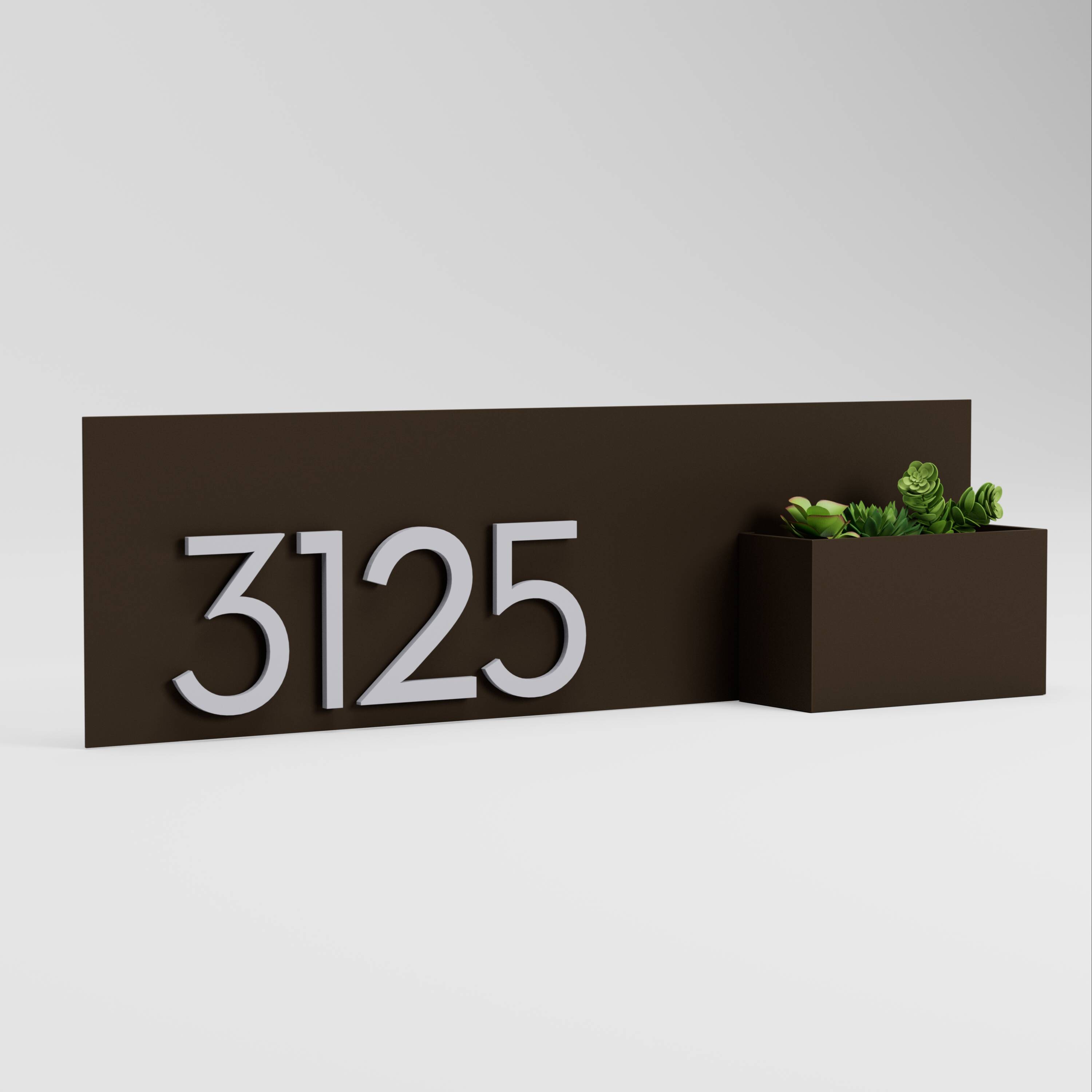Post & Porch VISTA-BROWN Address Plaques 7-in H x 24-in W Brown Steel Address plaque