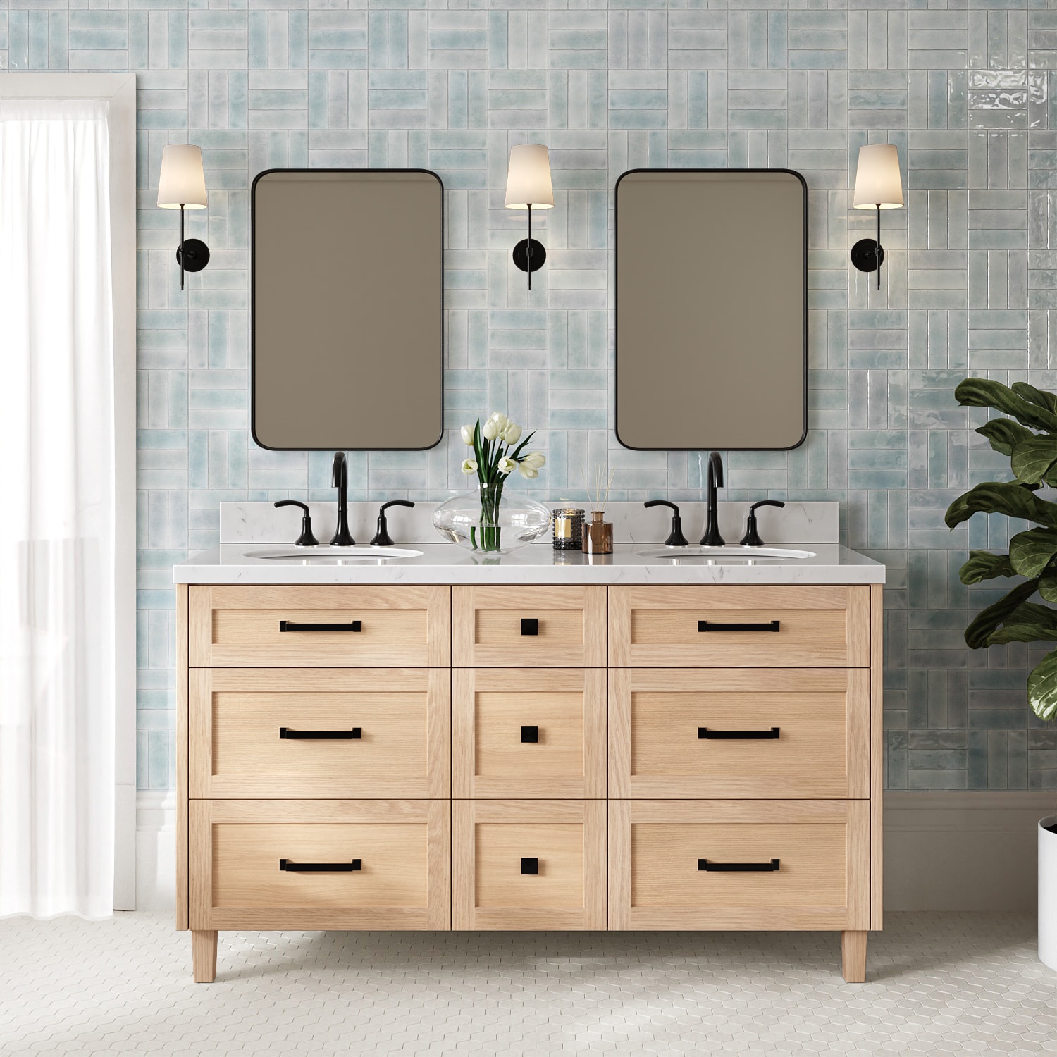 ARIEL Monroe Undermount Bathroom Vanity with Quartz or Marble Top