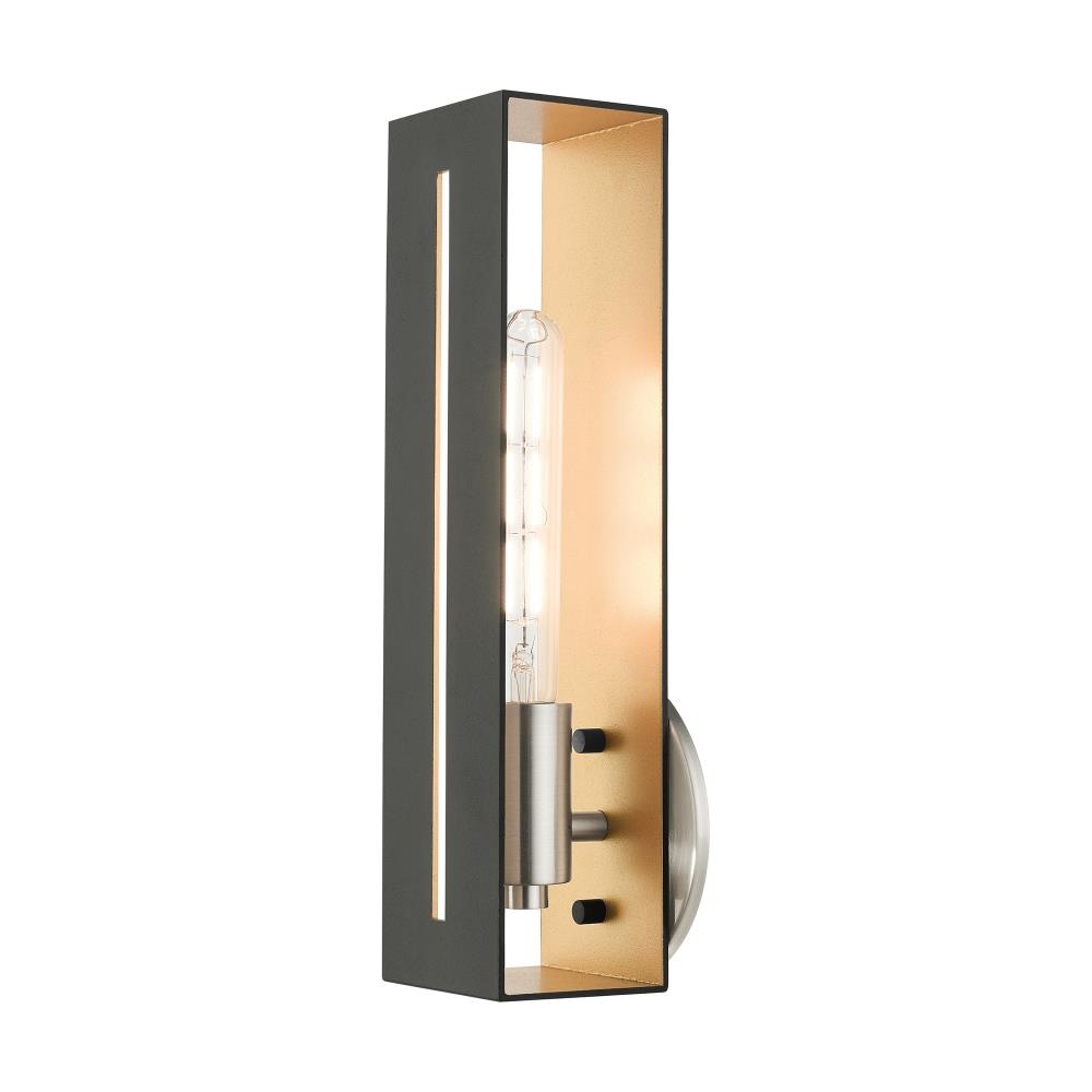 Modern Black Steel Rectangular Wall Sconce Light
