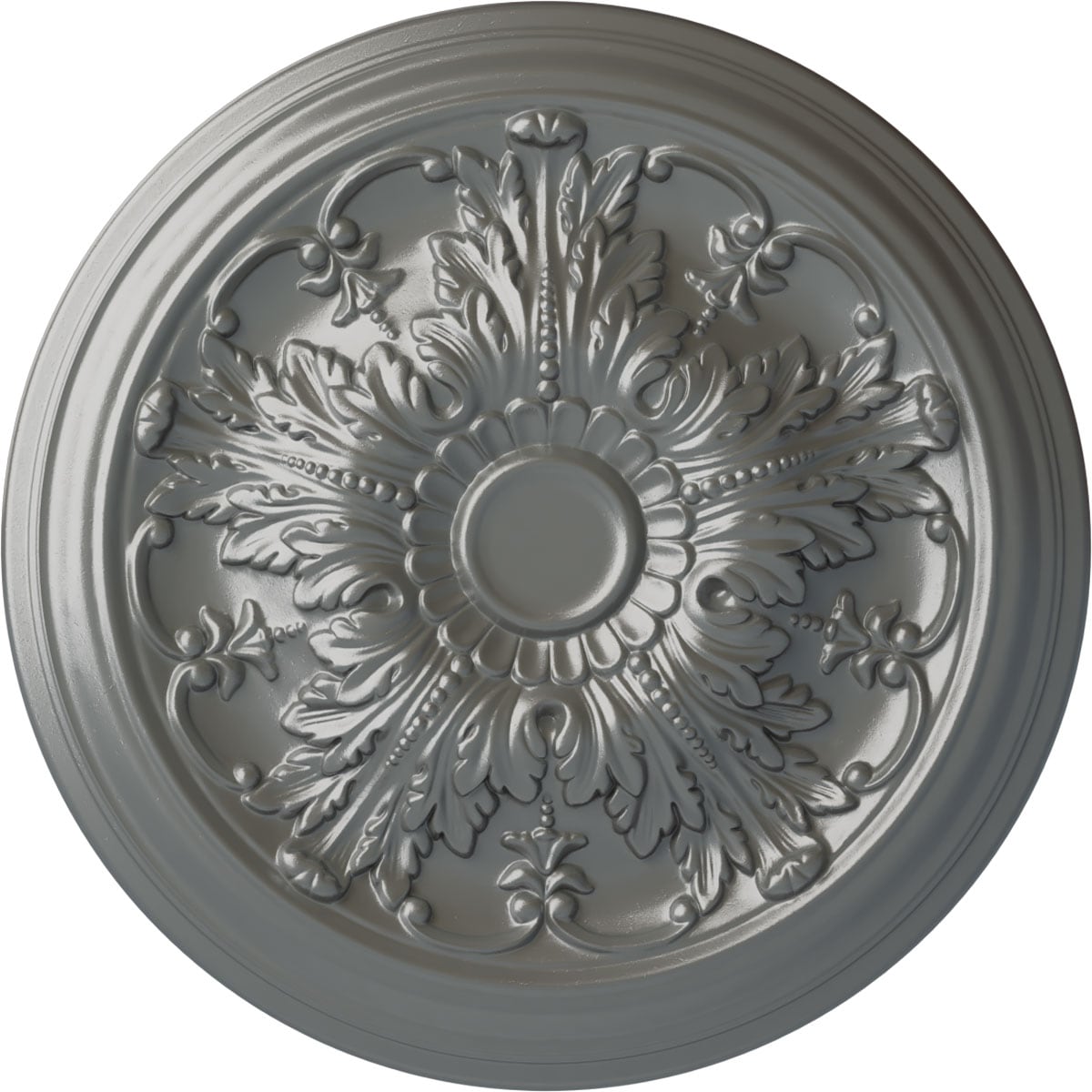 Ekena Millwork CM20DASLS Damon 20-in W x 20-in L Painted Silver Polyurethane Whole Ceiling Medallion