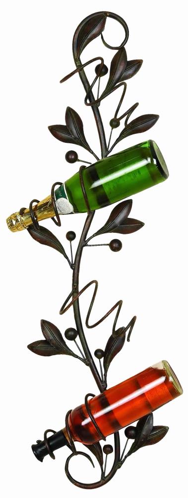 Benzara BM08050 2 -Bottle Black Metal Wall-Mounted Wine rack