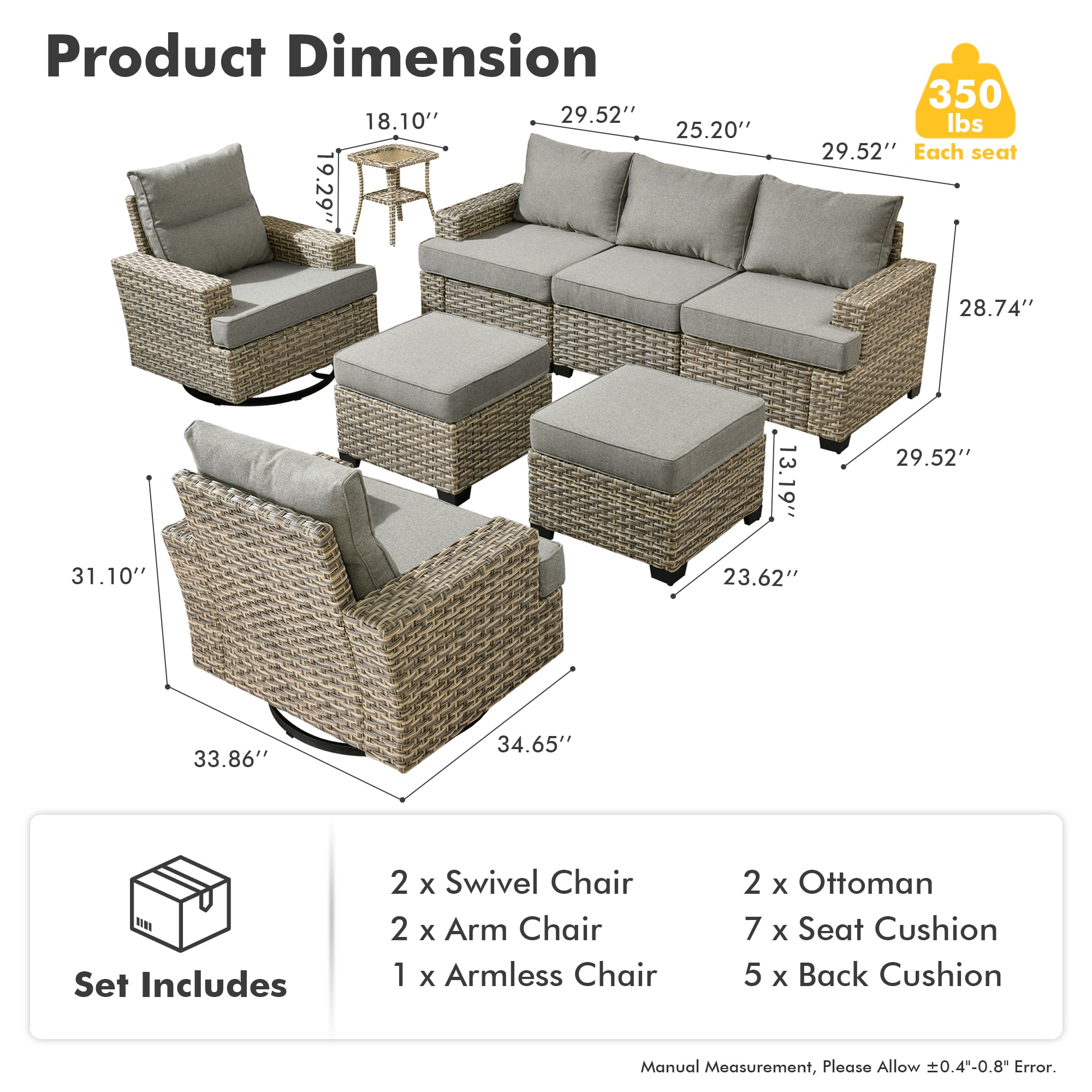 Ovios TS208Y Patio-Conversation-Sets - View #8
