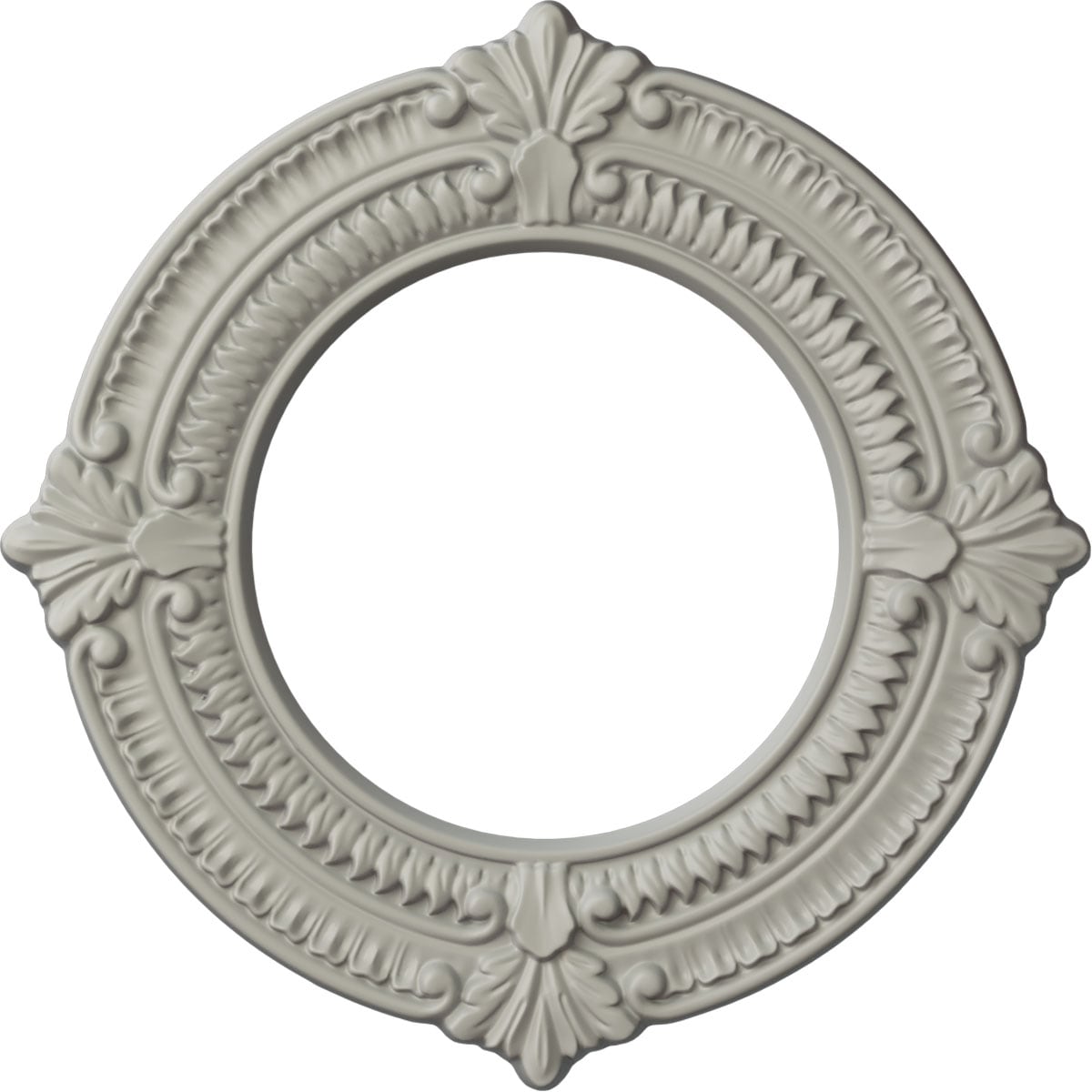 Ekena Millwork CM11BNPCF Benson 11.125-in W x 11.125-in L Painted Pot Of Cream Polyurethane Whole Ceiling Medallion