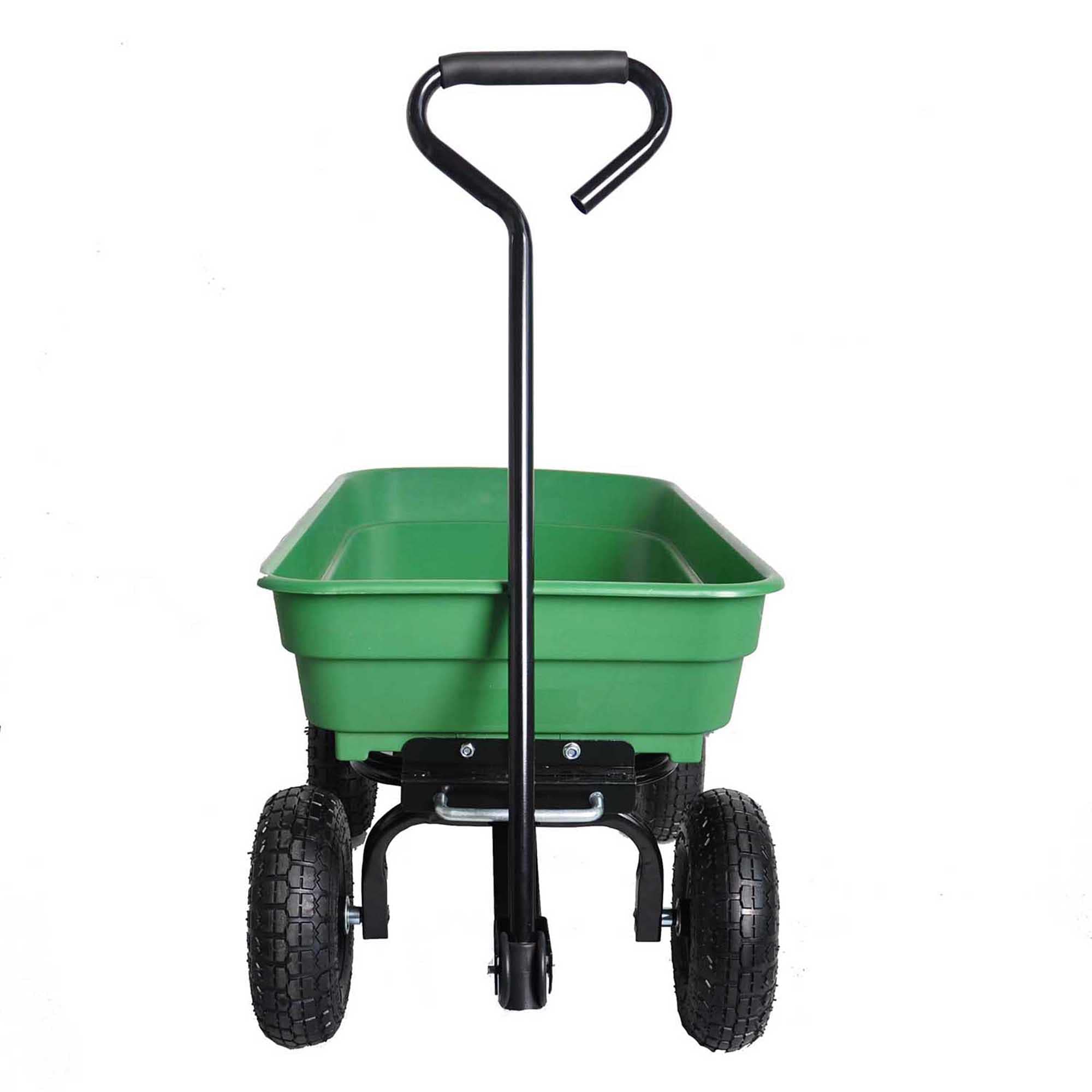 Bybafun Heavy Duty 4 Cu. Ft. Green Garden Wagon Cart with 300 lbs ...