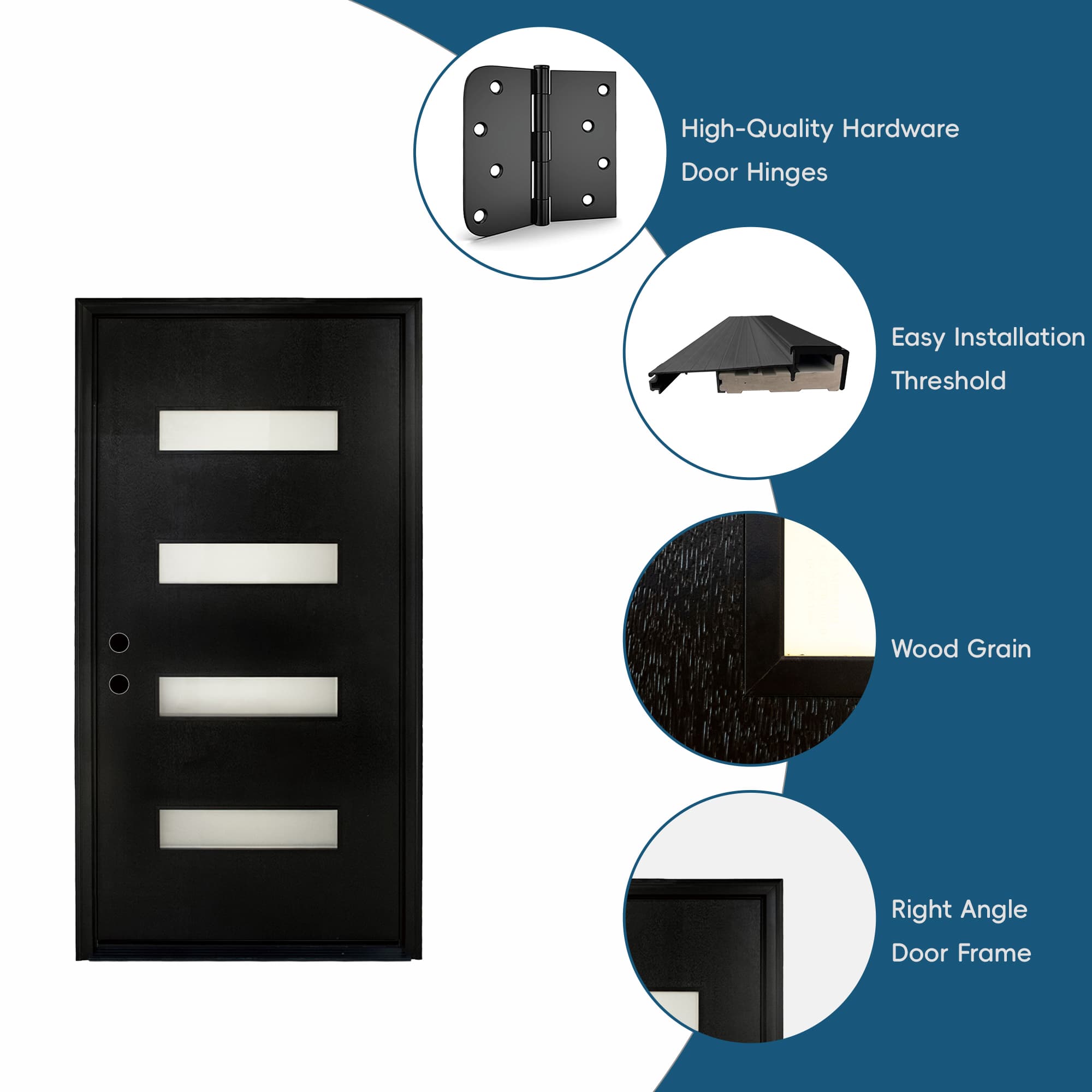 Misty Moon LW0406-GCL-RHM-35 Entry-Doors - View #5