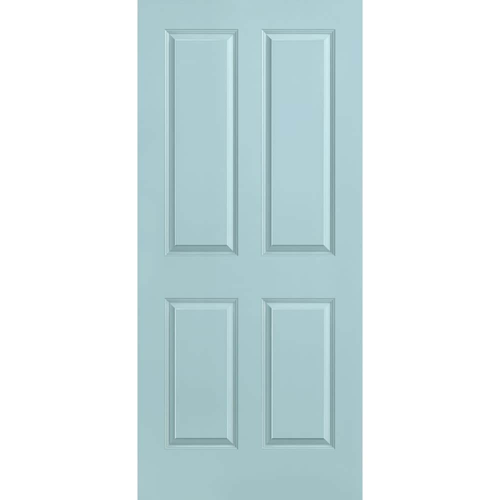 Masonite 1316200 Traditional 36-in x 80-in Sea Mist 4 panel square Smooth Hollow core Prefinished Molded composite Slab Door