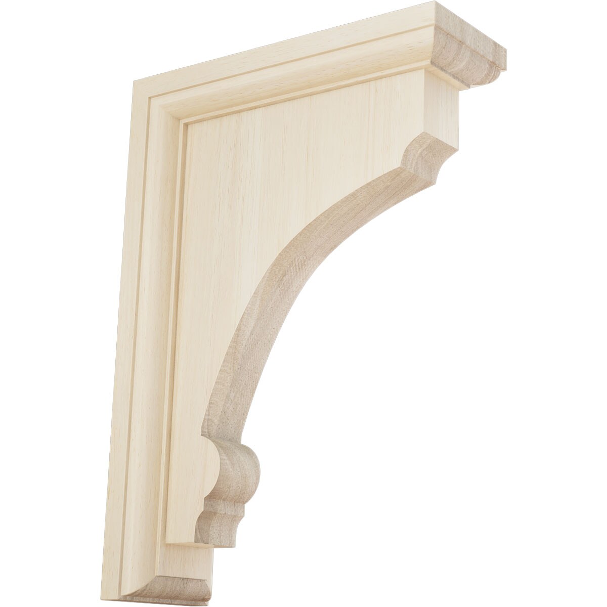 Ekena Millwork BKTW02X07X10TMRW Thompson 2-1/2-in x 7-in x 10-in Rubberwood Brown Wood Standard bracket