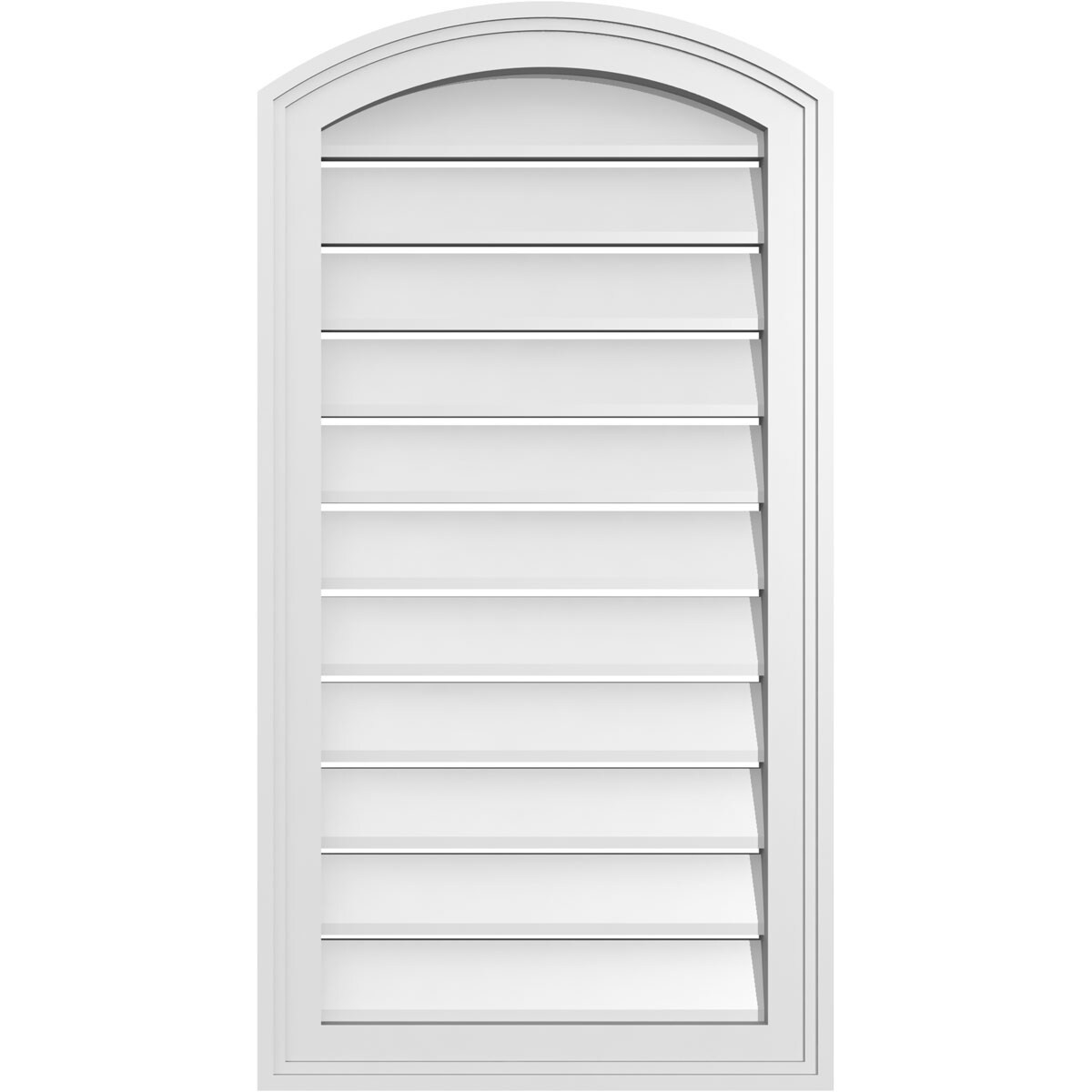 Ekena Millwork GVPAR18X3402SF 18-Inches x 34-Inches Off-white Round top PVC Gable Louver Vent
