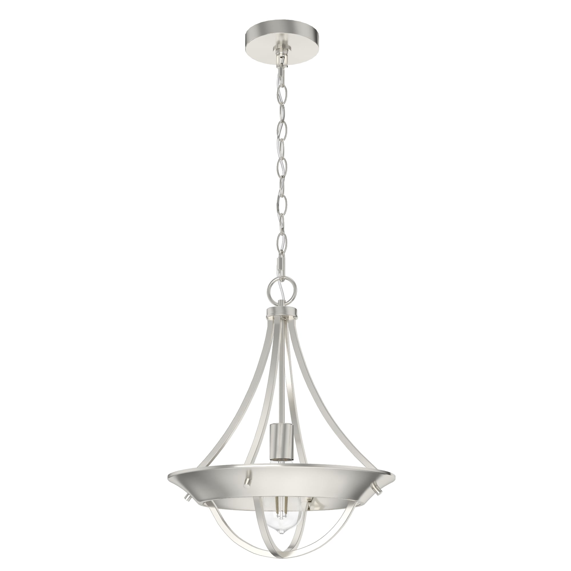 Hunter Perch Point 5-Light Brushed Nickel Transitional Led Chandelier