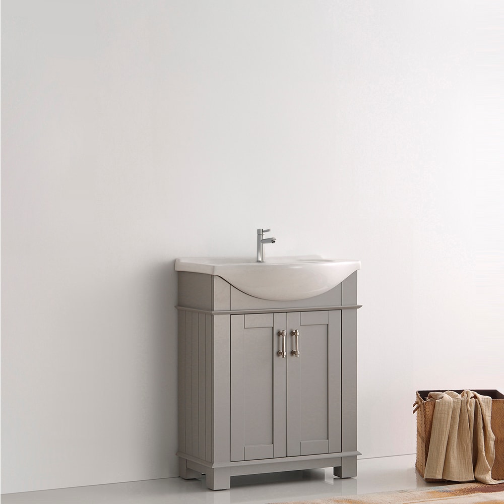 Fresca Hartford 30-in Gray Single Sink Bathroom Vanity with White ...