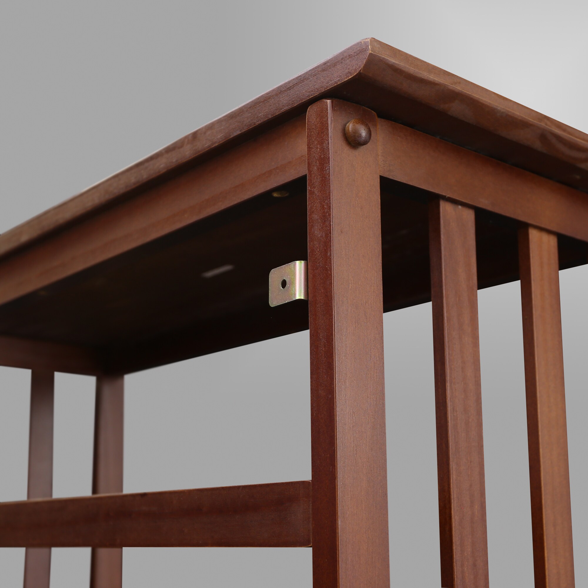 Mission Style Solid Walnut 5-Shelf Bookcase in Dark Stain
