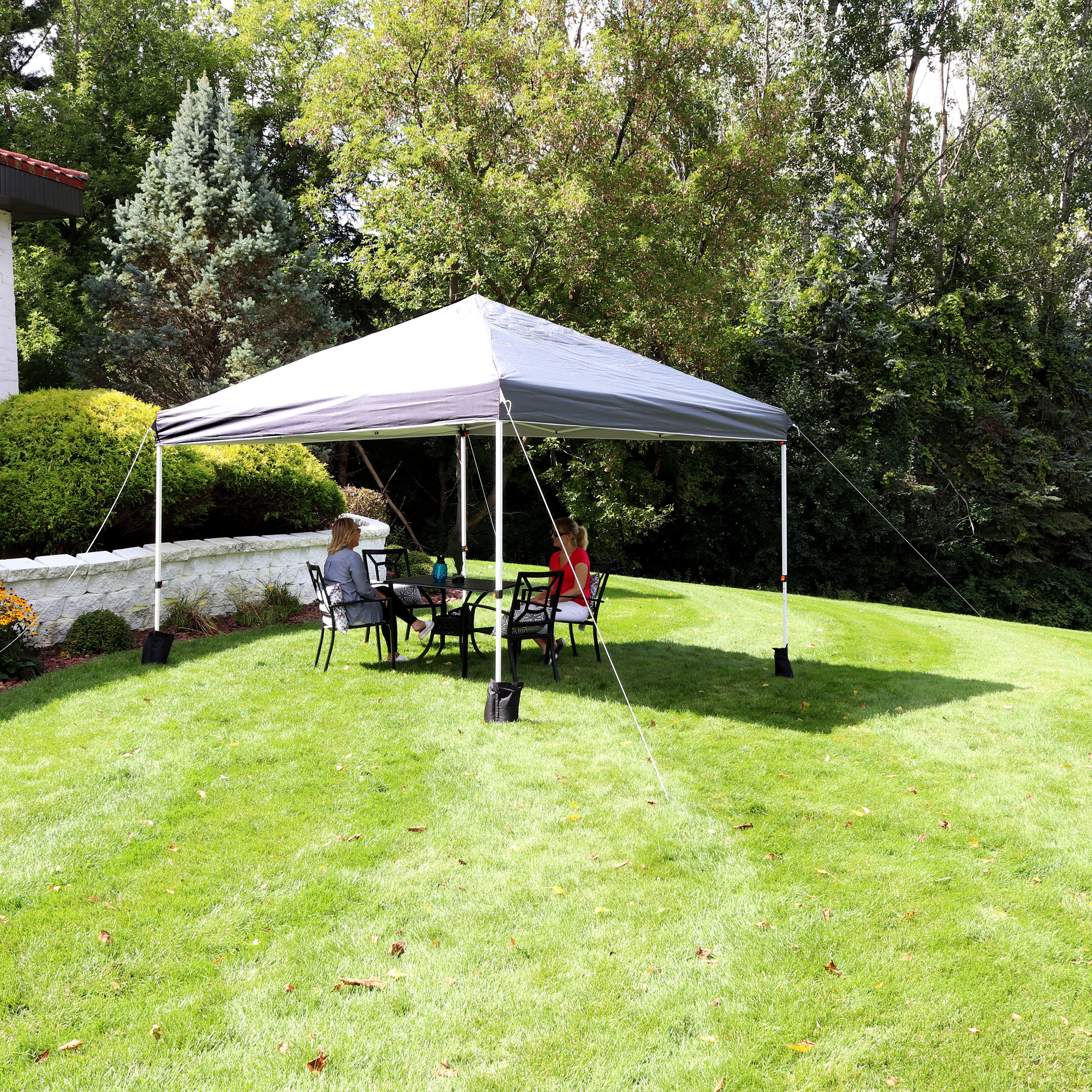Sunnydaze Decor WUY-885-080 12-Feet x 12-Feet Square Gray Pop-up canopy