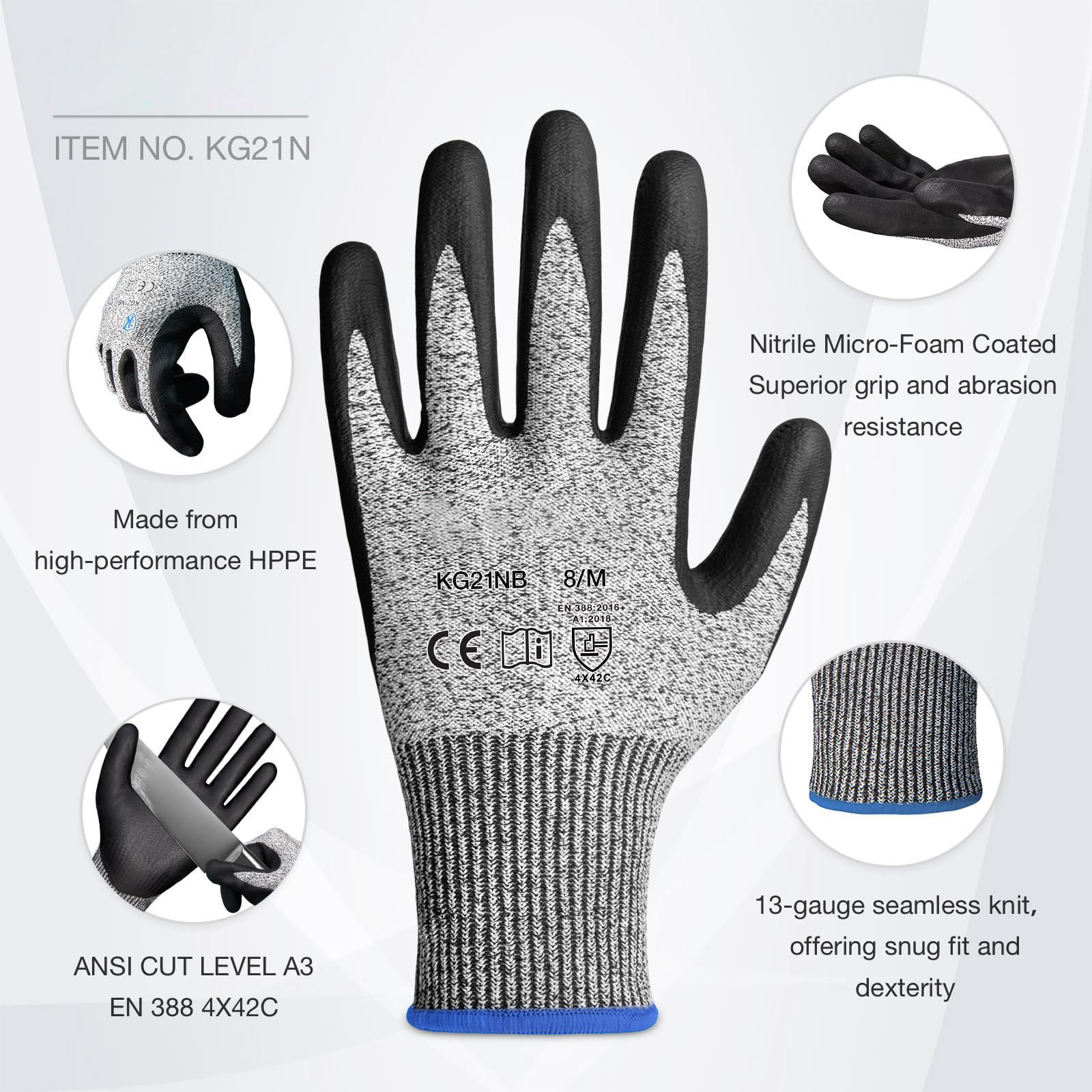 Anqtovp LAN0305G19 Work-Gloves - View #2