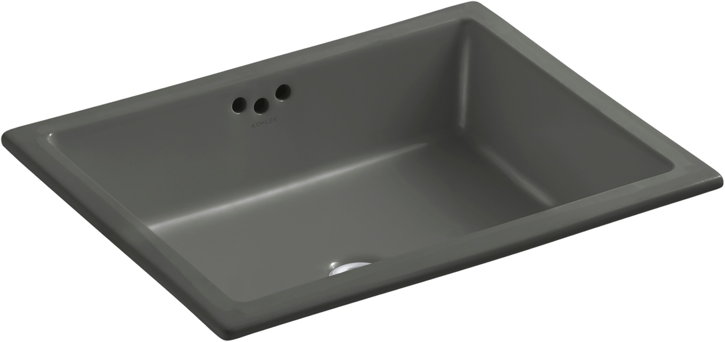 KOHLER Kathryn Thunder Grey Fire Clay Undermount Rectangular