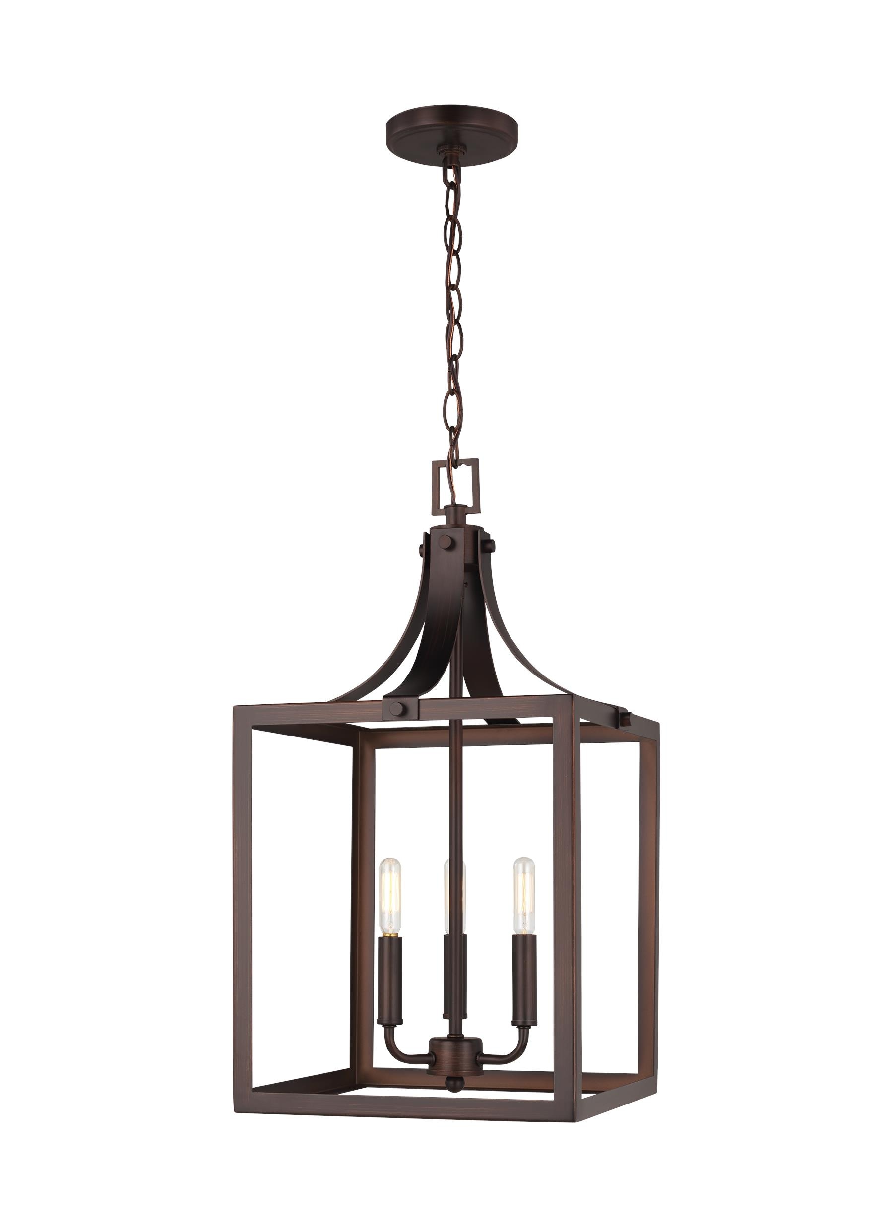 Generation Lighting 5240603-710 Labette 3-Light Bronze Traditional Square Hanging Pendant Light