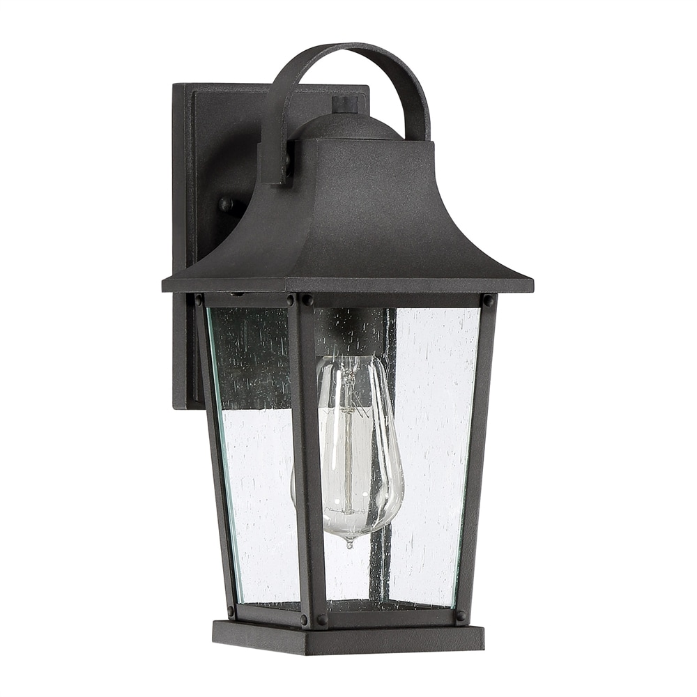 Quoizel Galveston 1-Light 12.5-in Mott Black Outdoor Wall Light at ...