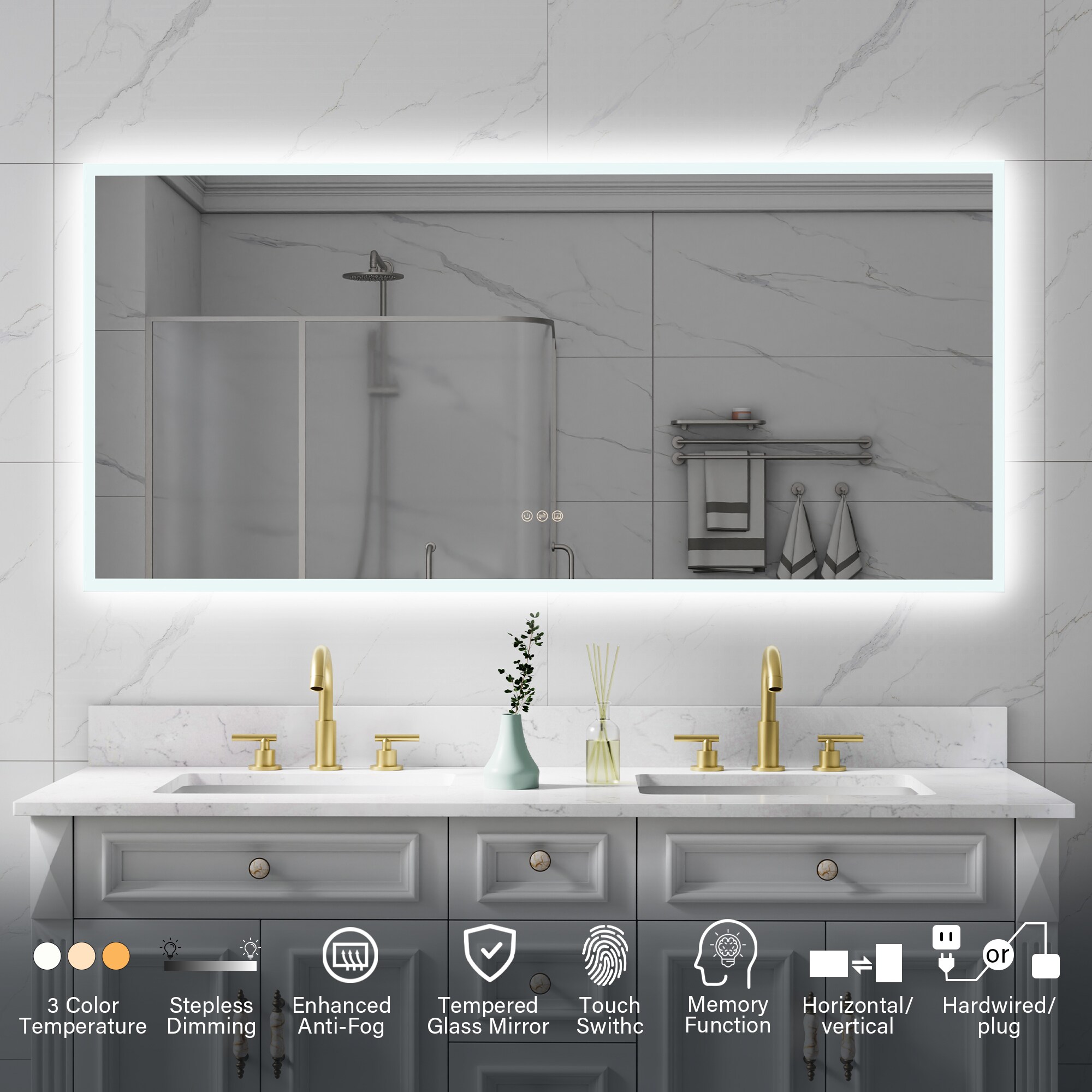 Forclover MRC-W10A6028 Framed-Bath-Mirrors - View #2