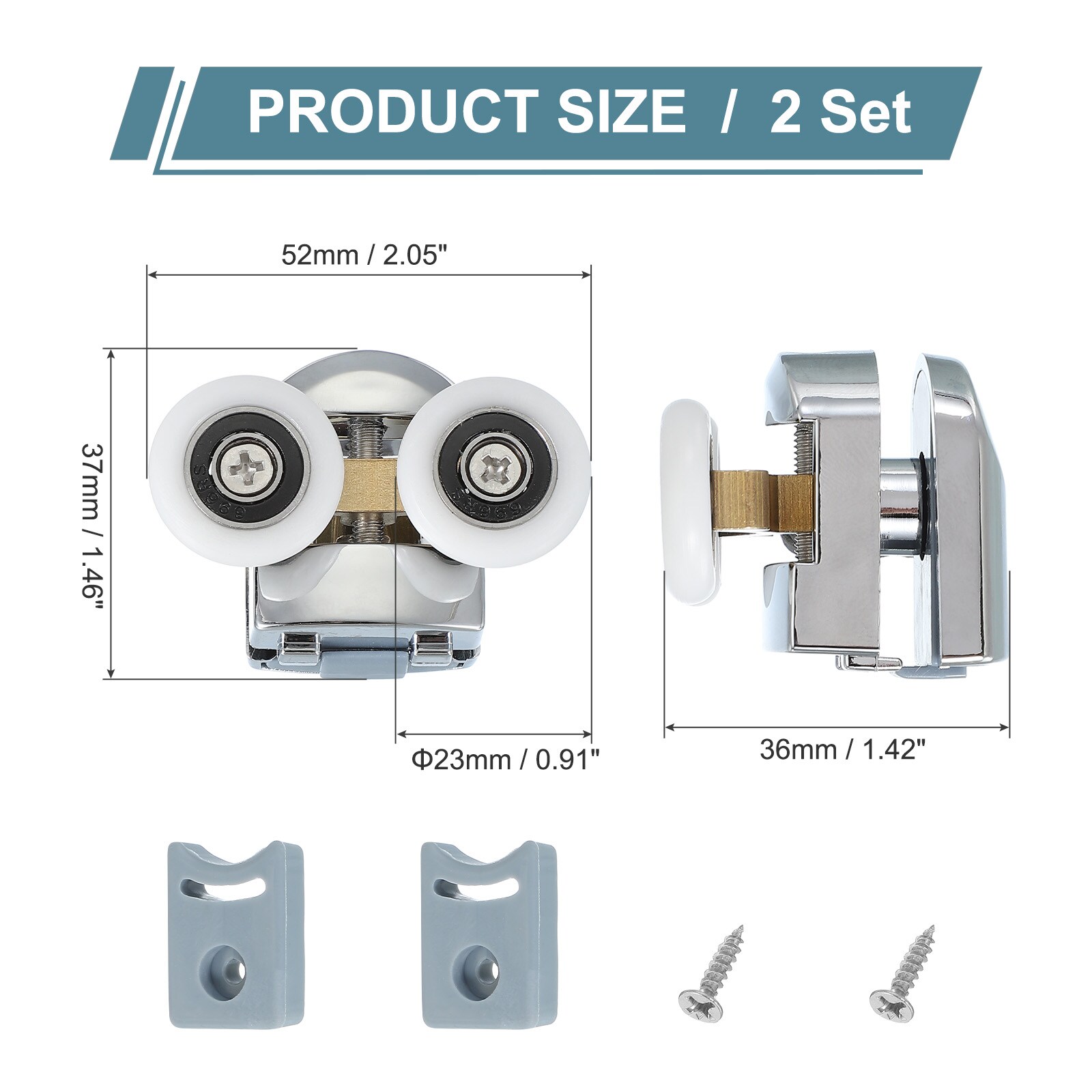 Unique Bargains S25093000UX9335 Tub-Shower-Door-Rollers - View #2