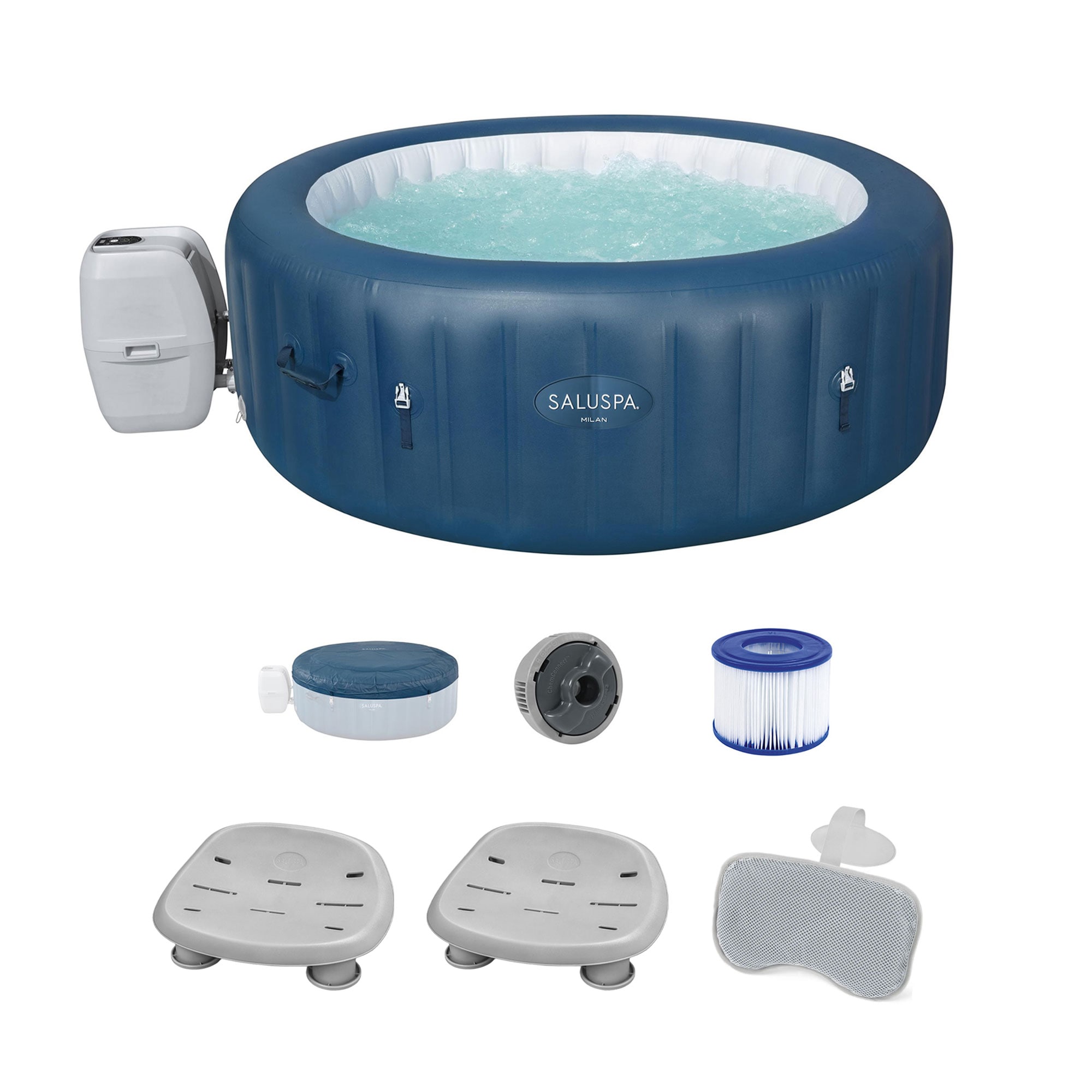 Bestway 396389 SaluSpa 140 Jet 6 -Person Inflatable Round Hot Tub (Cover Included)