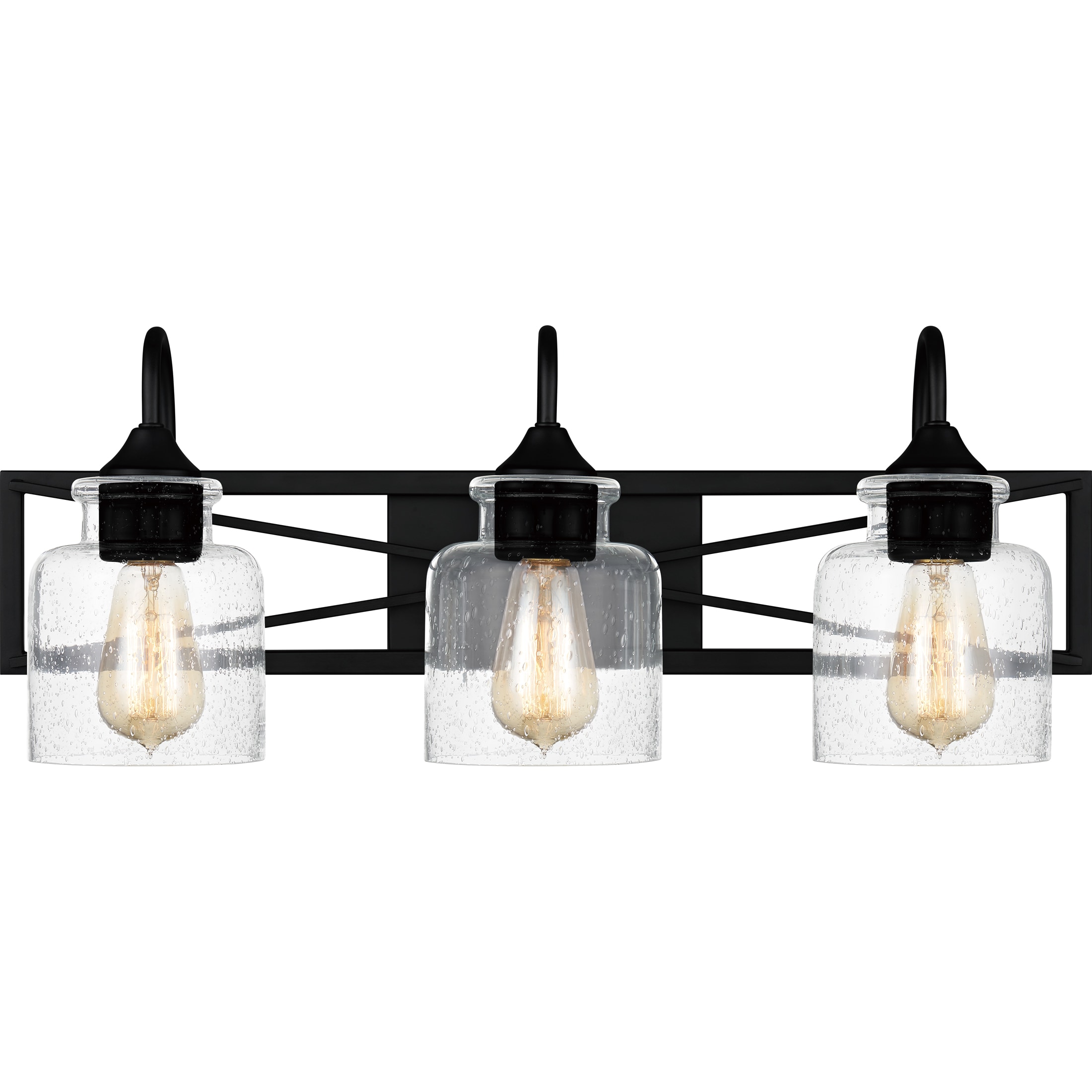 Quoizel Bartley 24-in 3-Light Matte Black Farmhouse Vanity Light ...