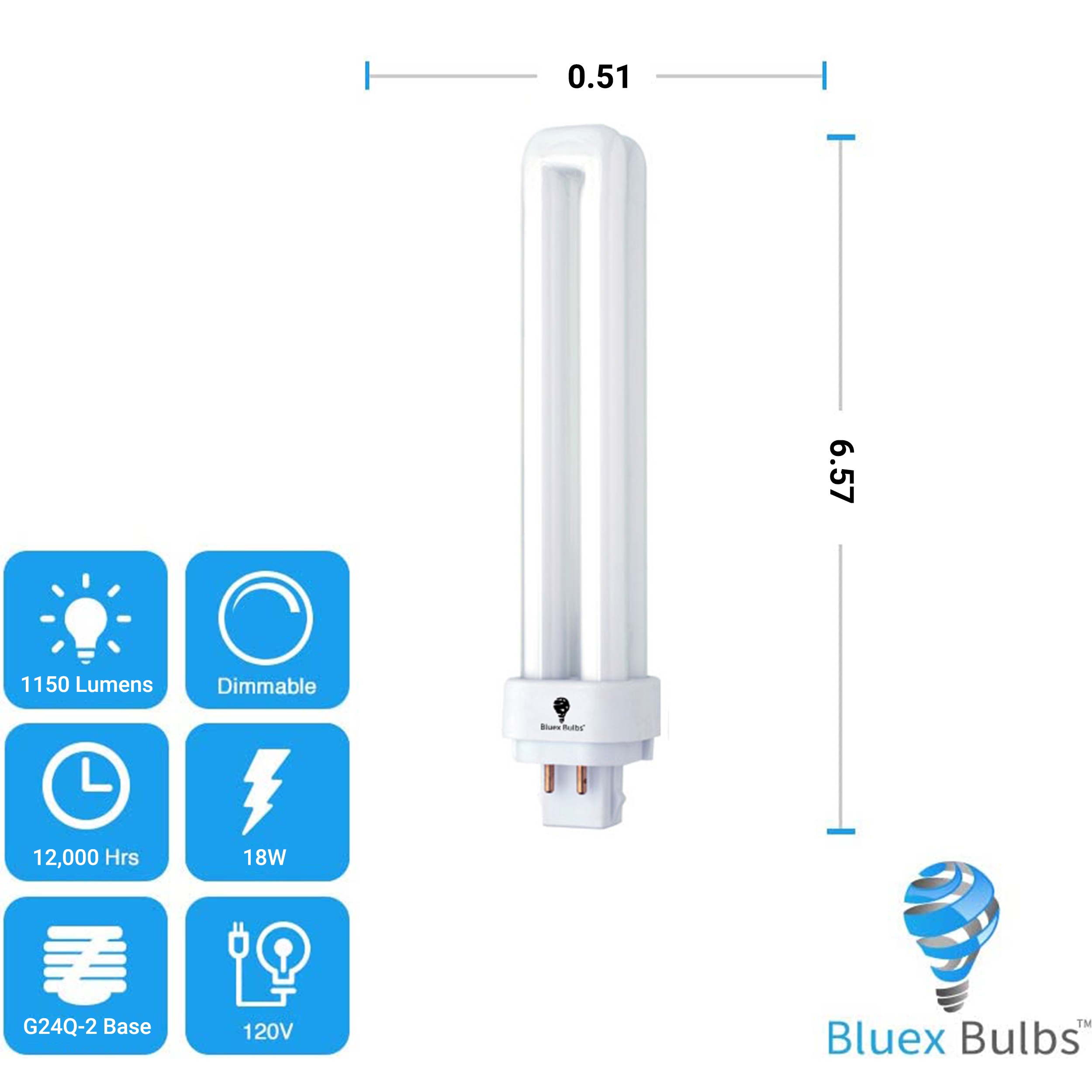 Bluex Bulbs PLC-18W-4100K Led-Tube-Light-Bulbs - View #4