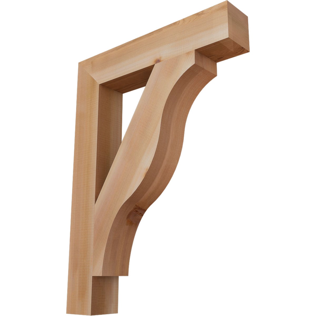 Ekena Millwork BKT04X22X30FST05SWR Funston Block Smooth 3-1/2-in x 22-in x 30-in Western red cedar Brown Wood Standard bracket