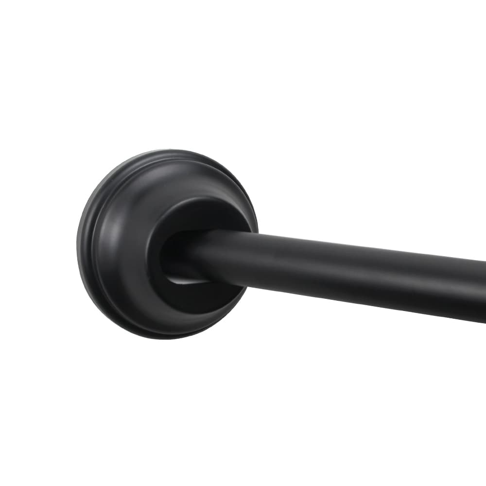 allen + roth SHLSNC01MB 44-in to 72-in Matte Black Fixed or tension Single curve Adjustable Shower Curtain Rod