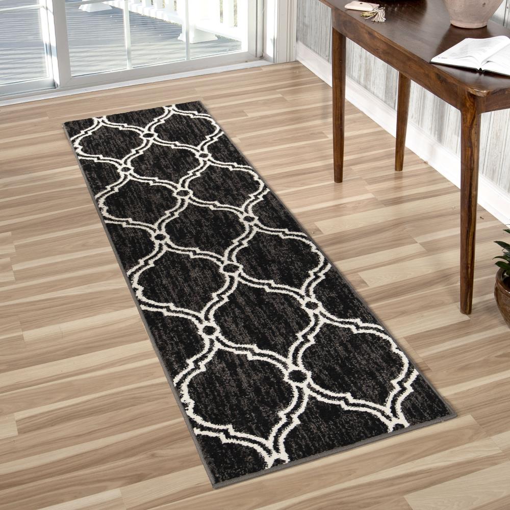 allen + roth Daislen 2 x 8 Onyx Geometric Runner Rug at Lowes.com